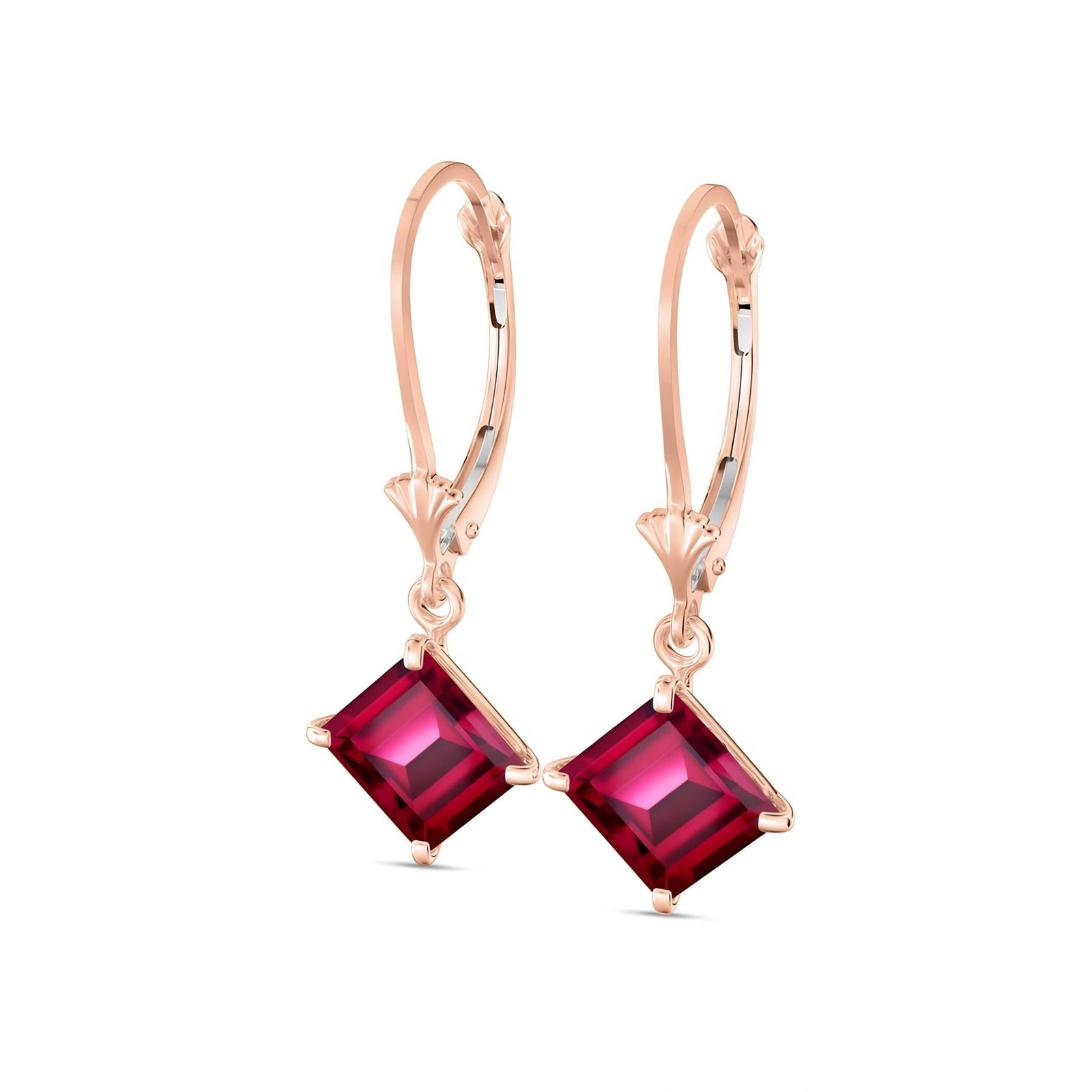 Rose Gold Eternal Earrings Ruby 10K — Raffaella