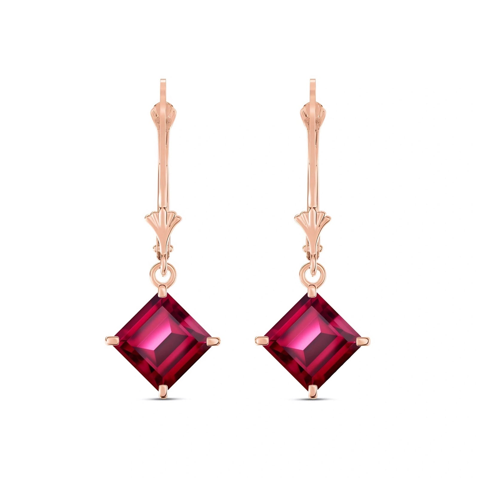 Rose Gold Eternal Earrings Ruby 10K — Raffaella