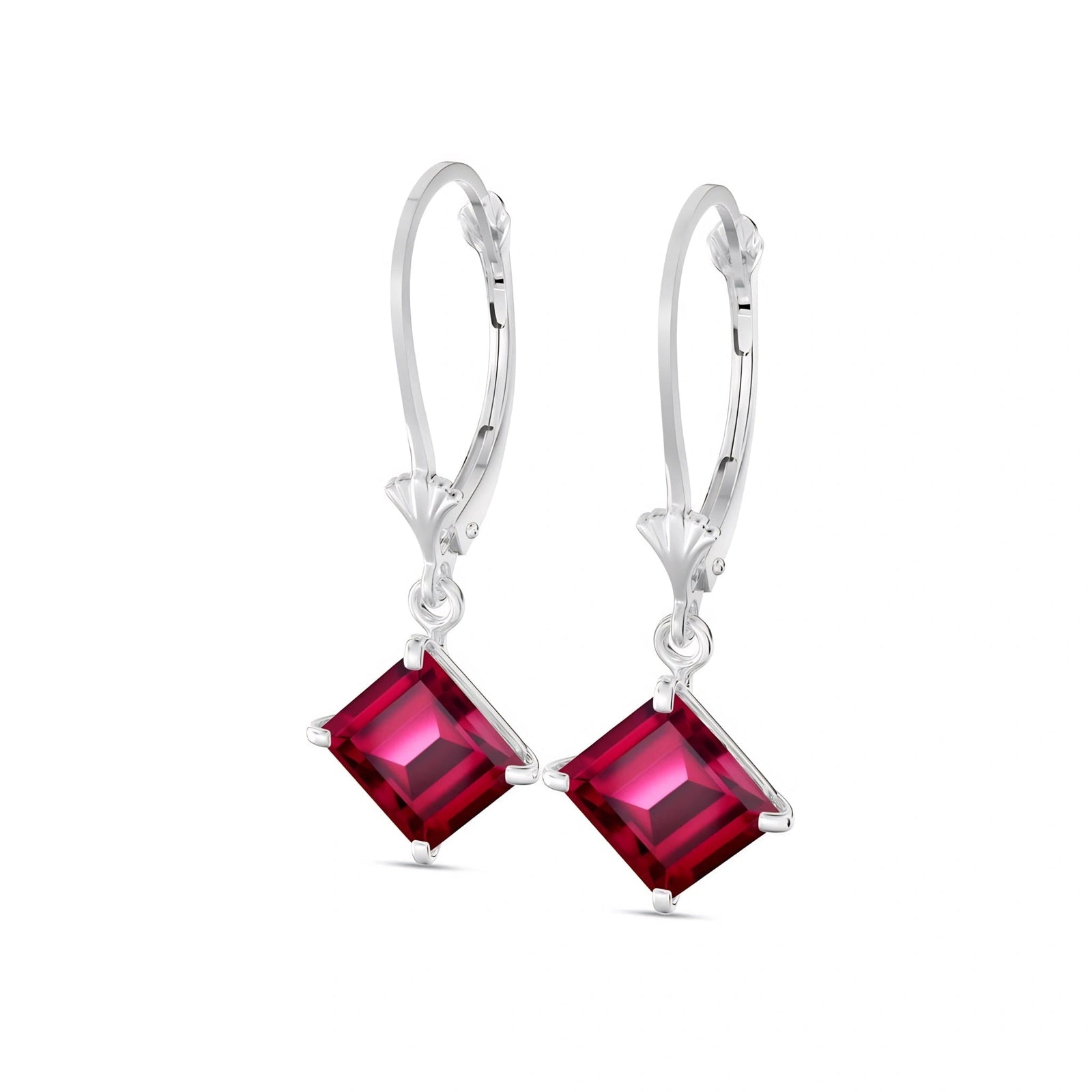 White Gold Eternal Earrings Ruby 10K — Raffaella