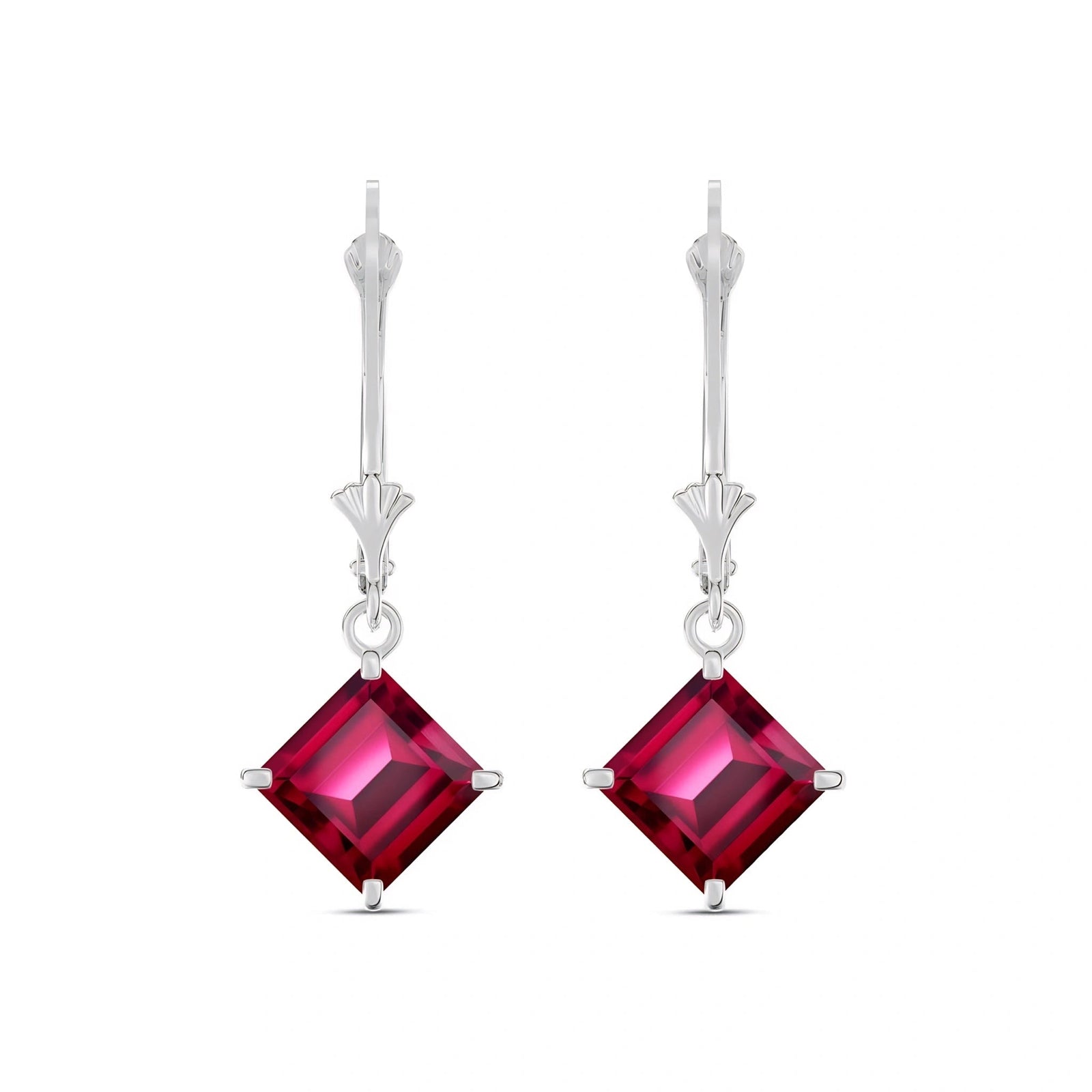 White Gold Eternal Earrings Ruby 10K — Raffaella
