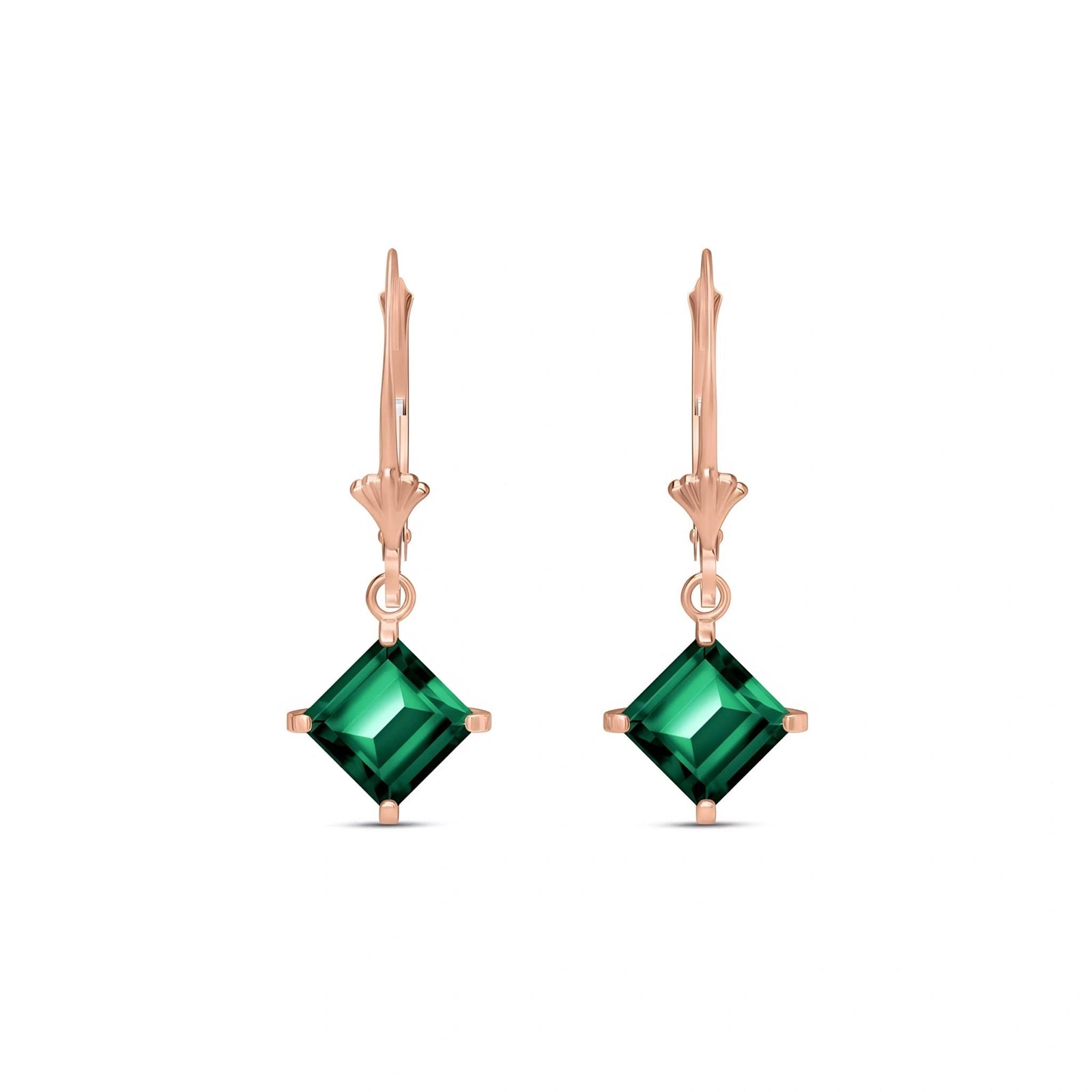 Rose Gold Eternal Earrings Emerald 10K — Raffaella
