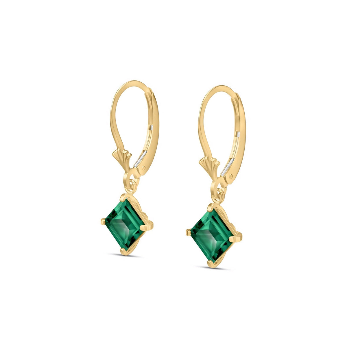 Yellow Gold Eternal Earrings Emerald 10K — Raffaella
