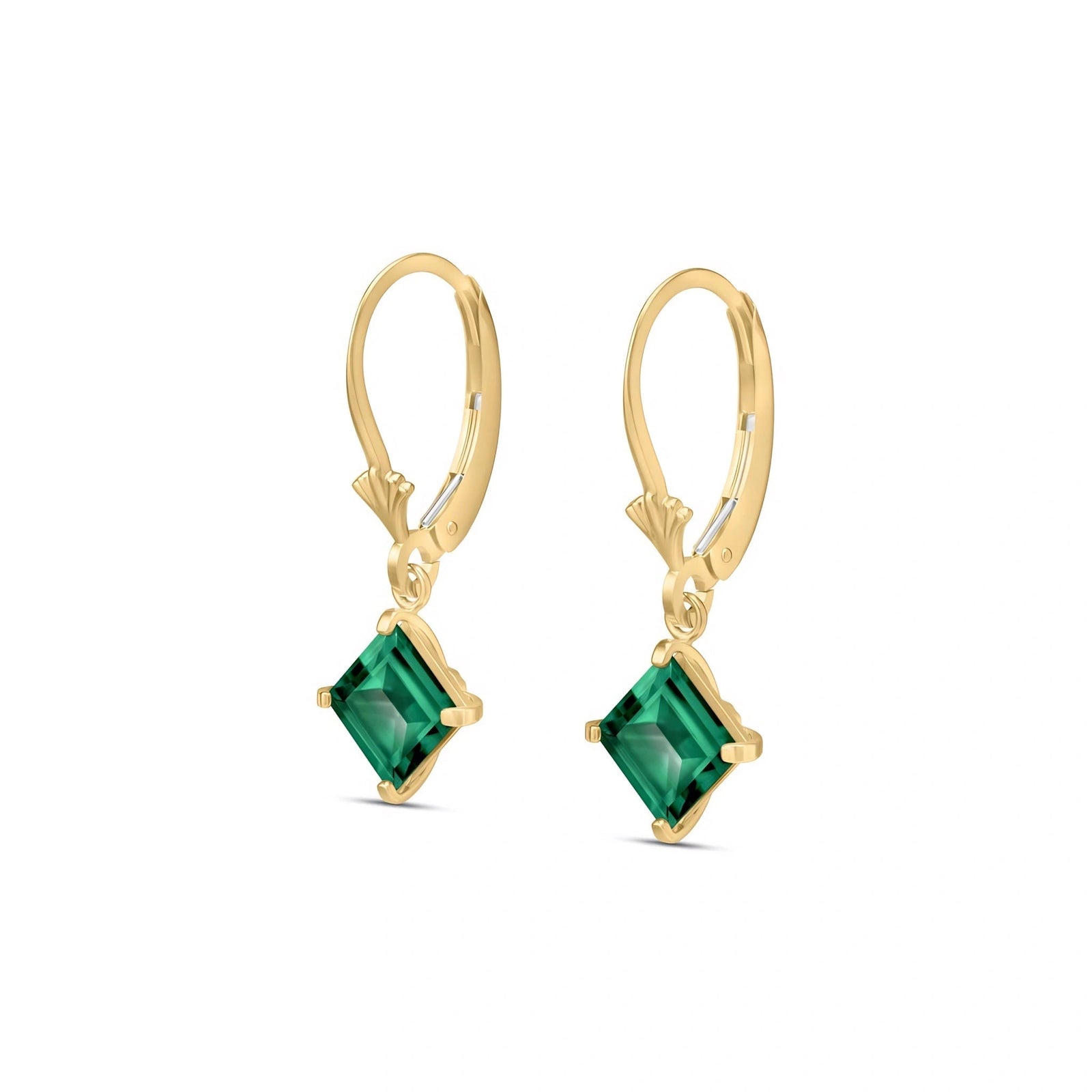 Yellow Gold Eternal Earrings Emerald 10K — Raffaella