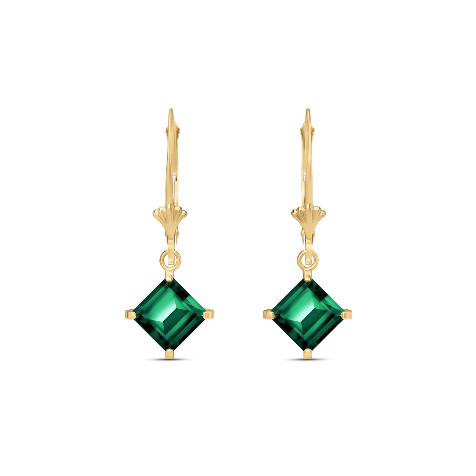 Yellow Gold Eternal Earrings Emerald 10K — Raffaella