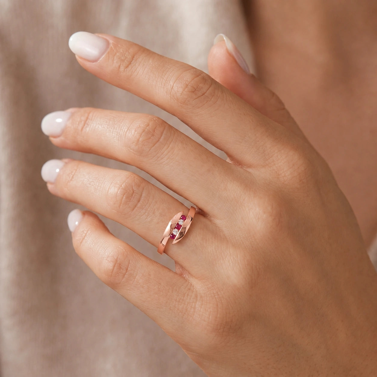Rose Gold Ruby & Diamond — Leandra