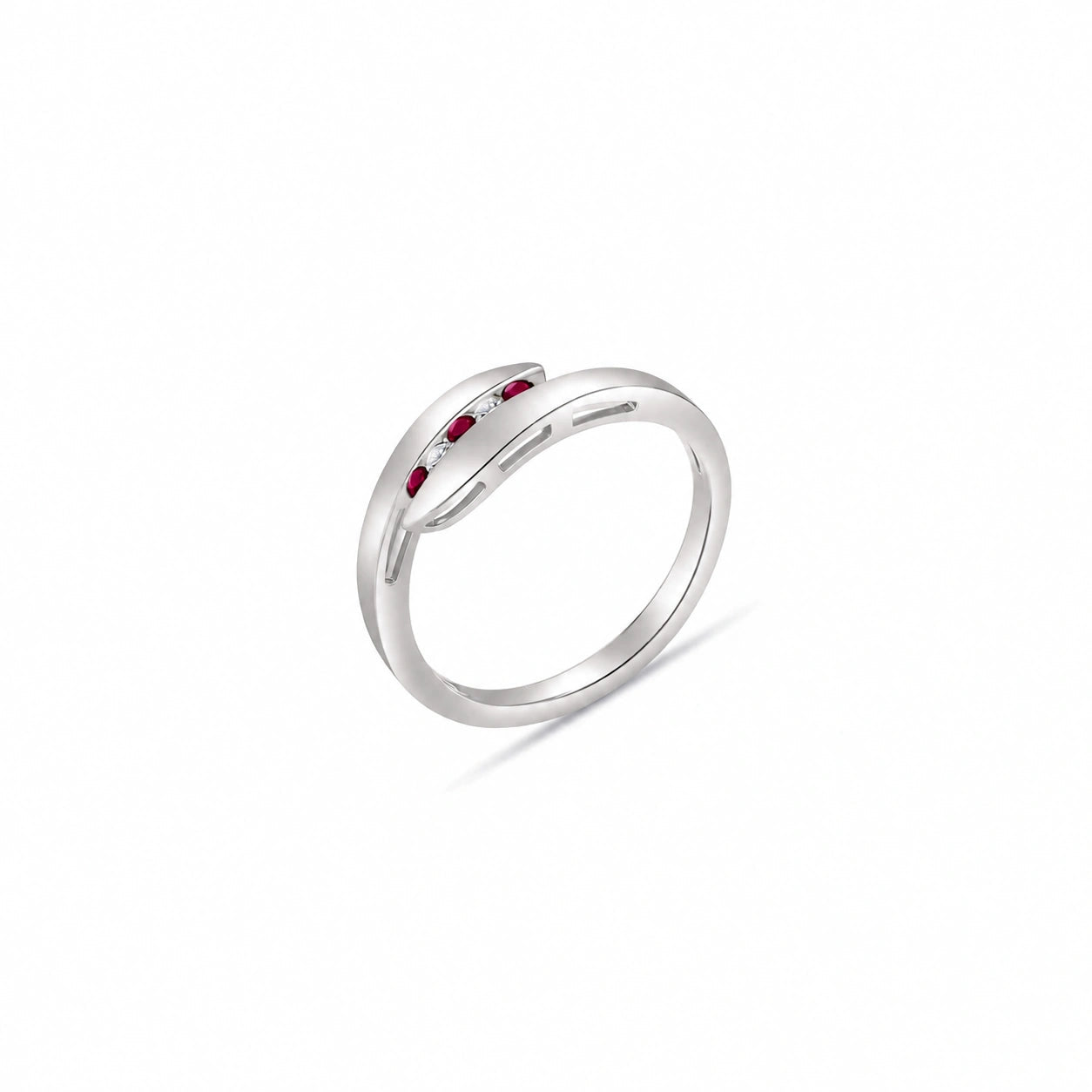 White Gold Ruby & Diamond — Leandra
