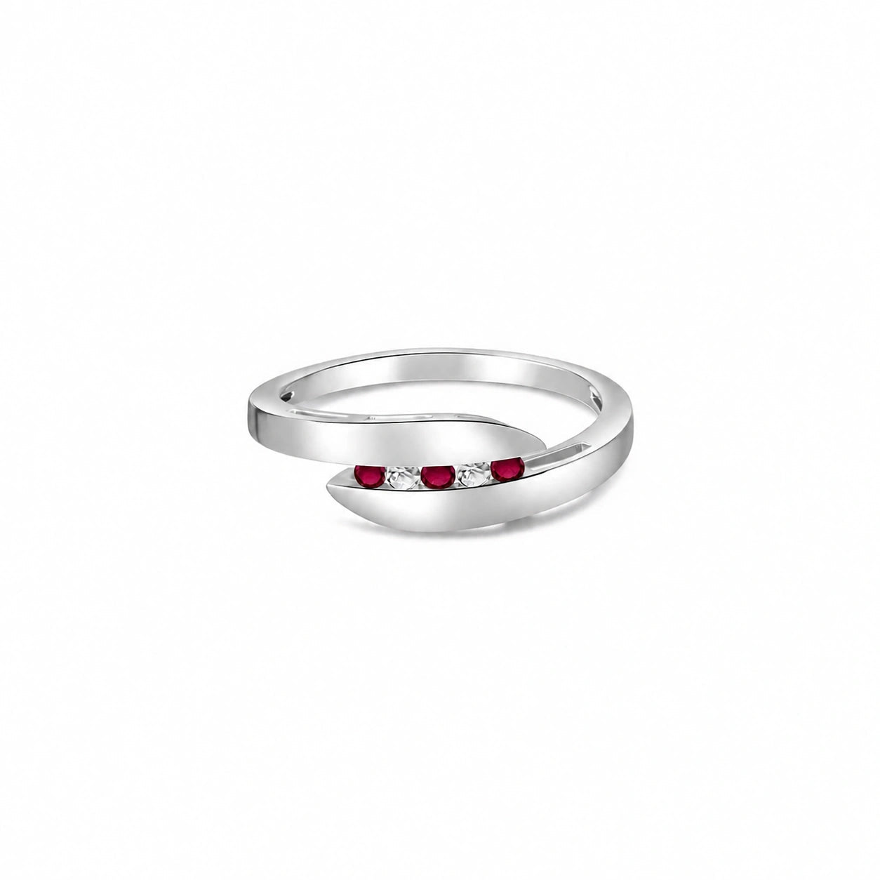 White Gold Ruby & Diamond — Leandra