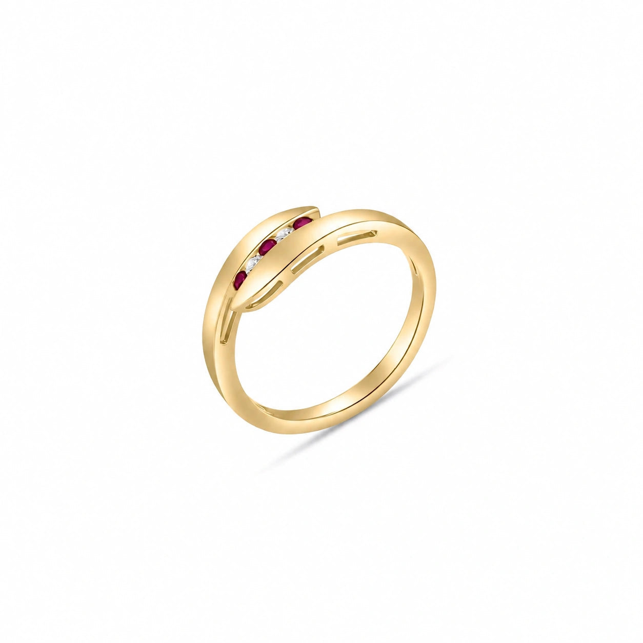 Yellow Gold Ruby & Diamond — Leandra