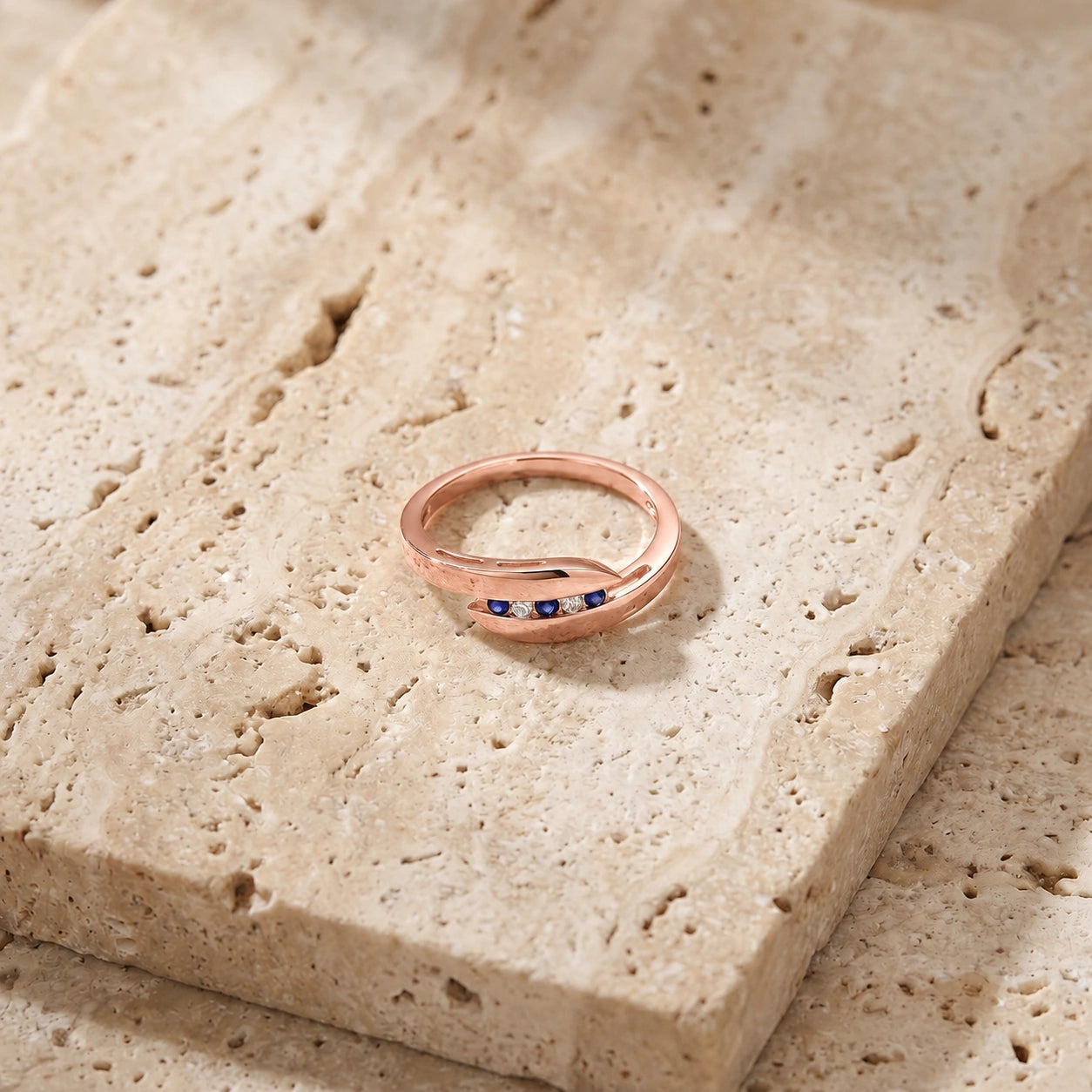 Rose Gold Sapphire & Diamond — Leandra