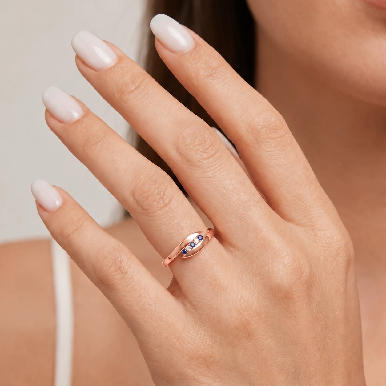 Rose Gold Sapphire & Diamond — Leandra