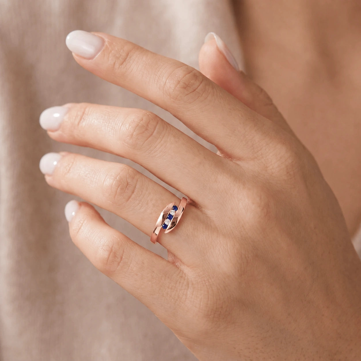 Rose Gold Sapphire & Diamond — Leandra
