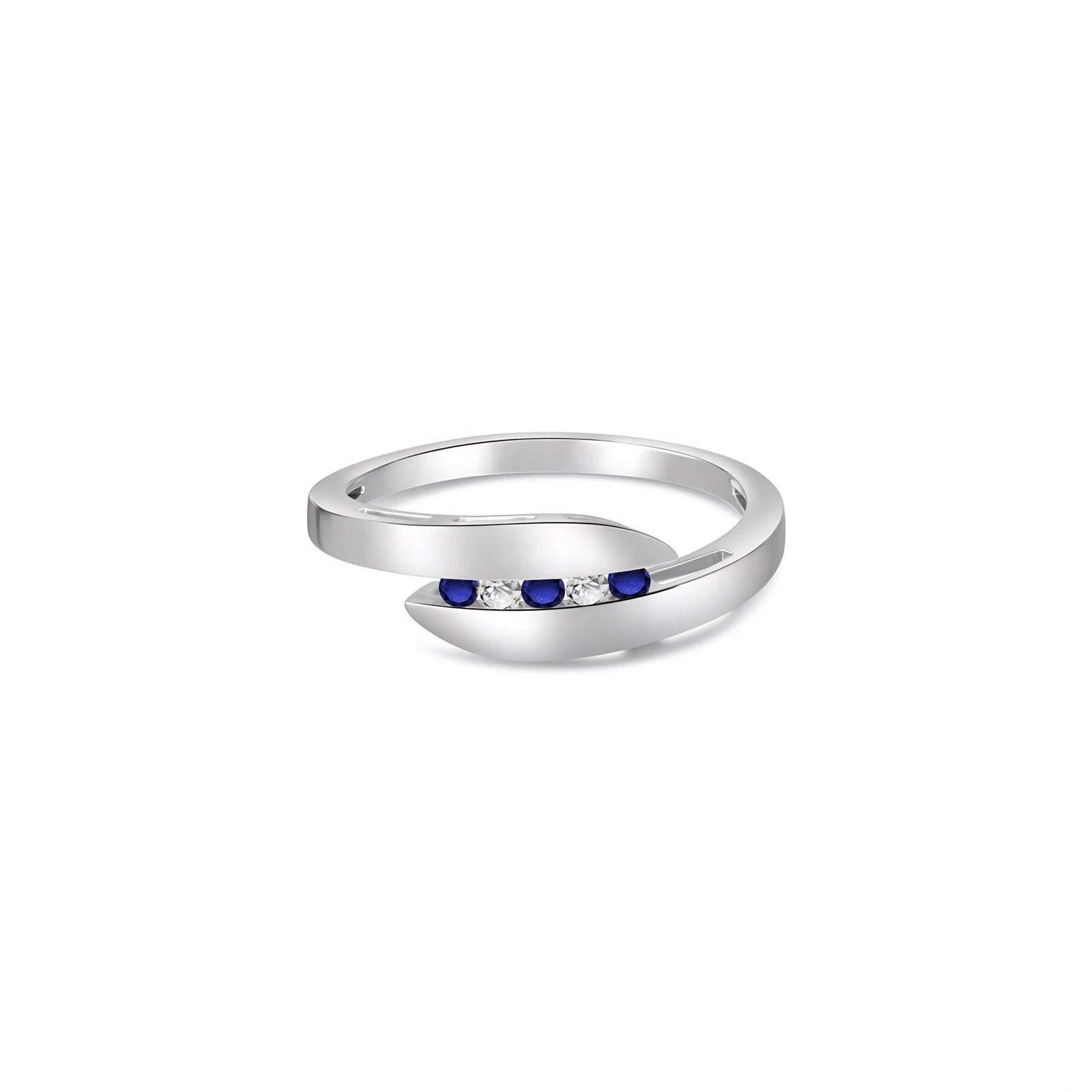White Gold Sapphire & Diamond — Leandra