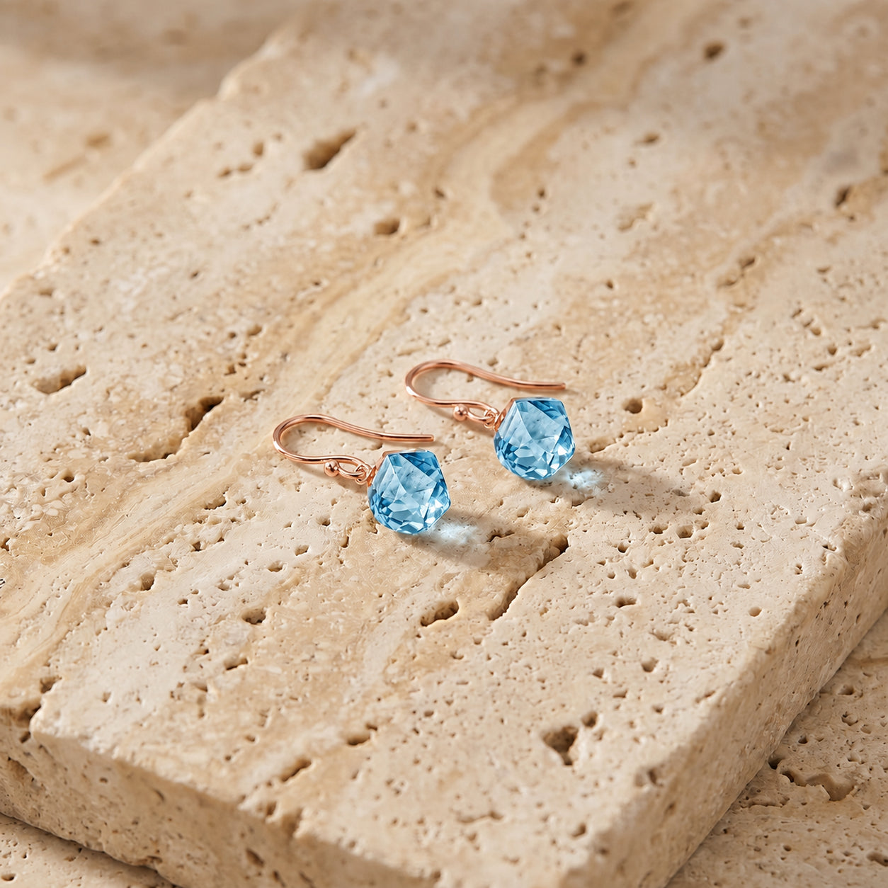 Rose Gold Earrings Spinel 10K — Calliope