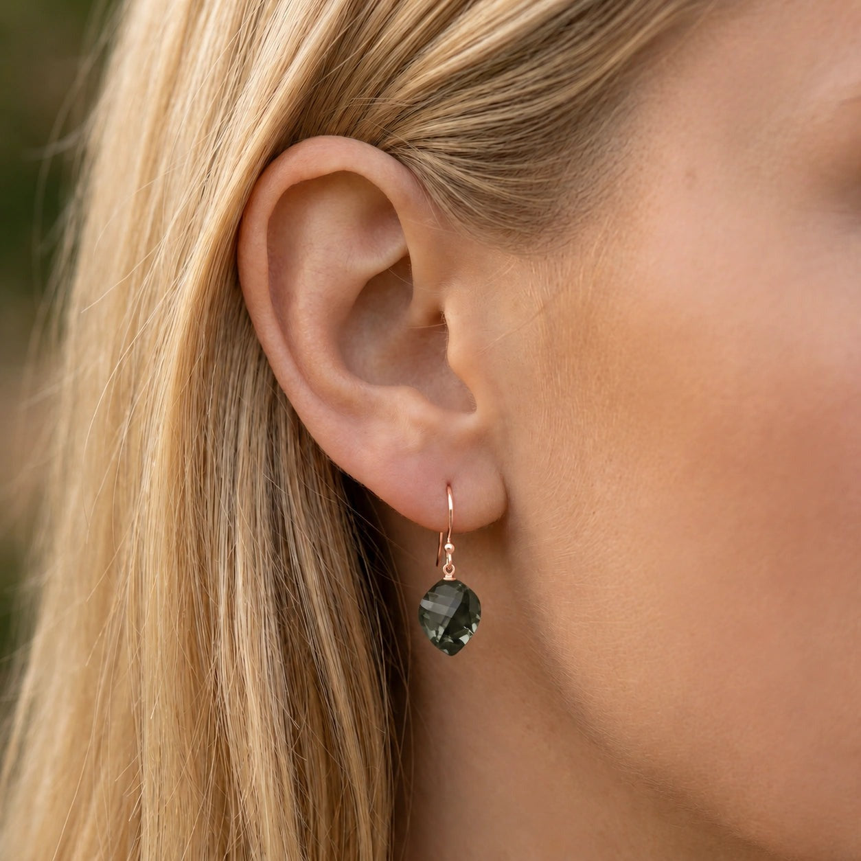 Rose Gold Earrings Spinel 10K — Calliope