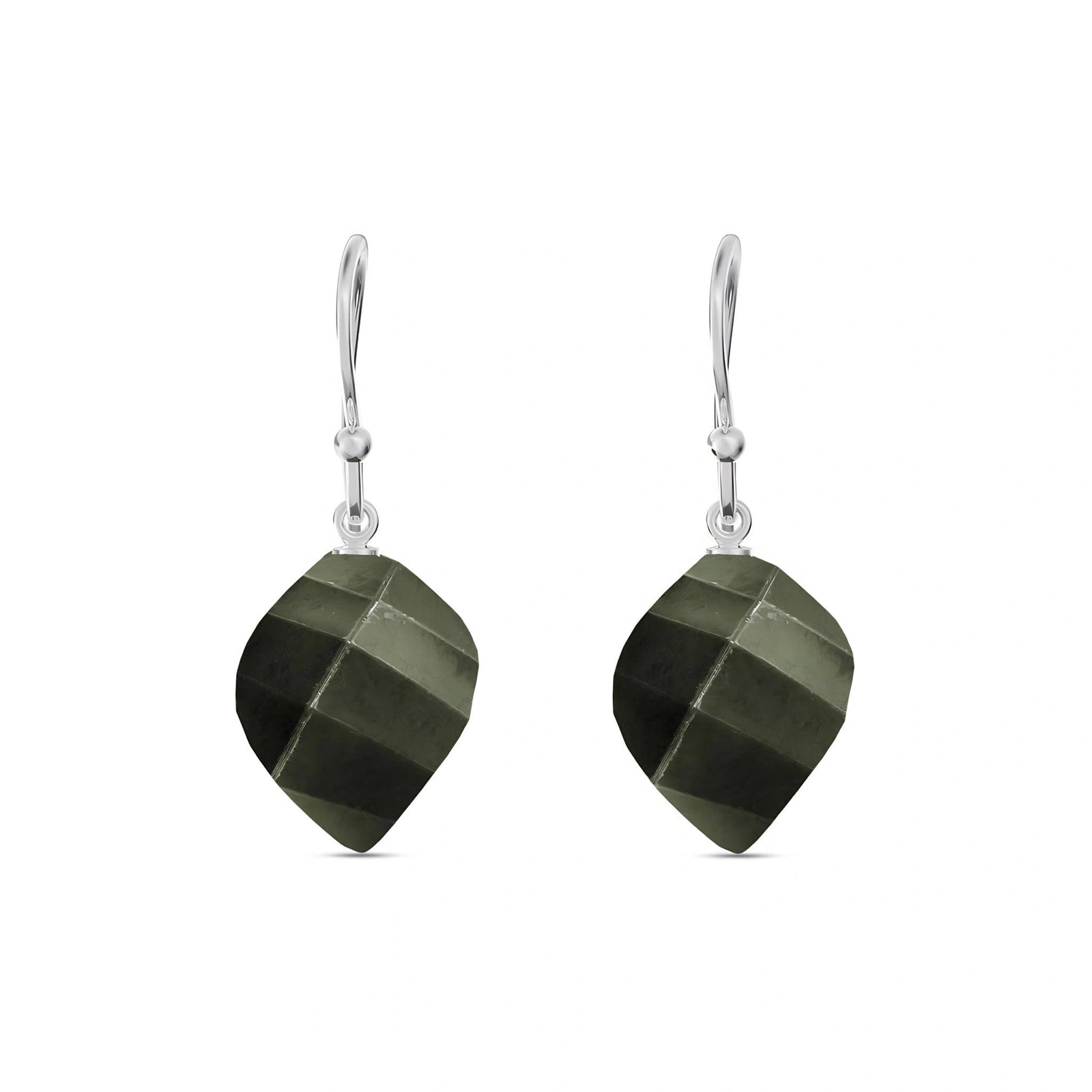White Gold Earrings Spinel 10K — Calliope
