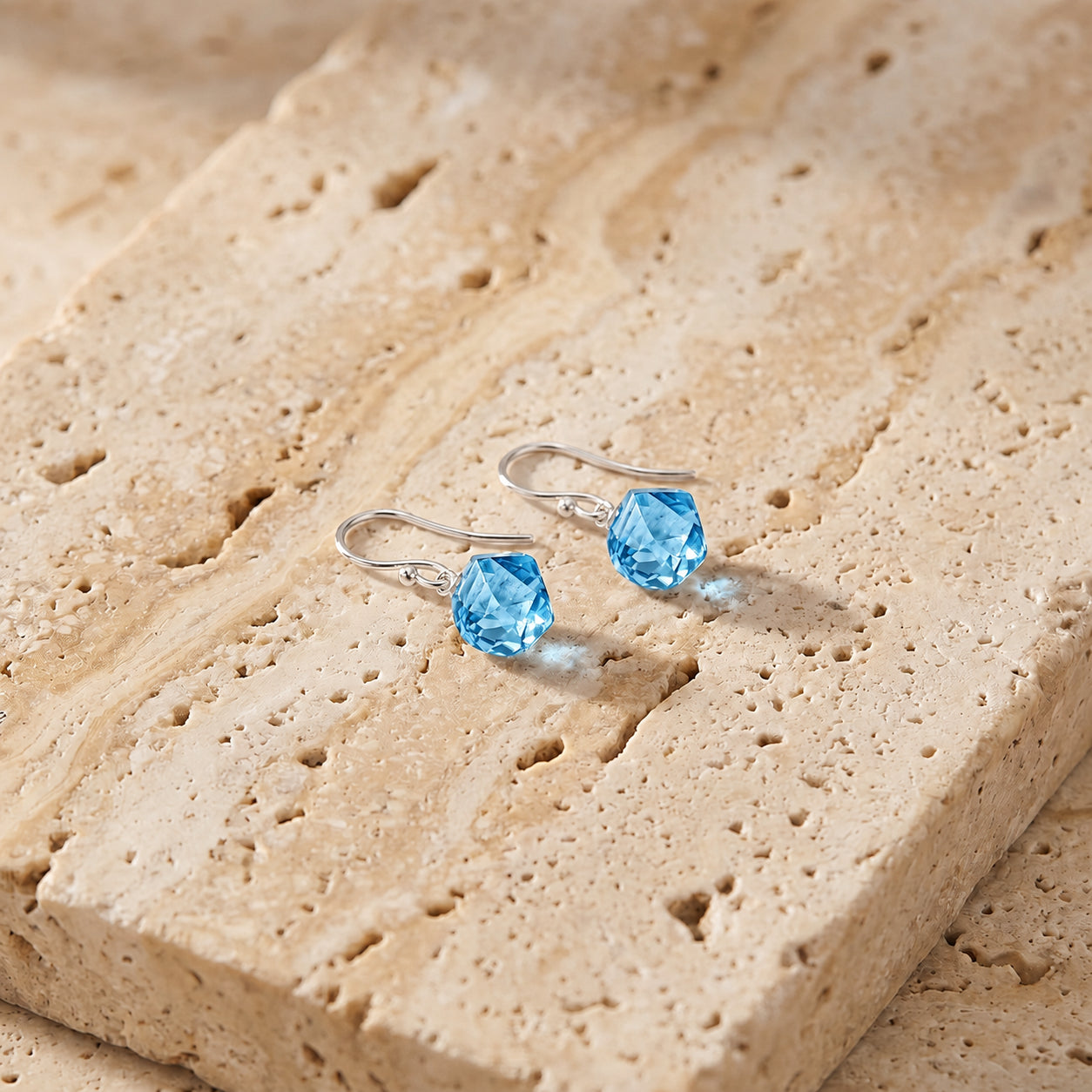 White Gold Earrings Spinel 10K — Calliope