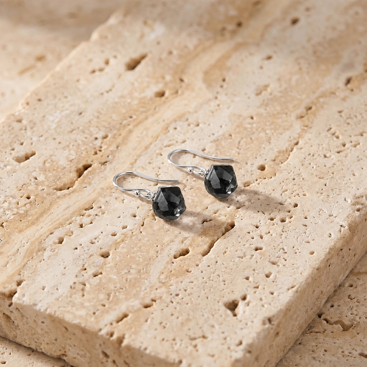 White Gold Earrings Spinel 10K — Calliope