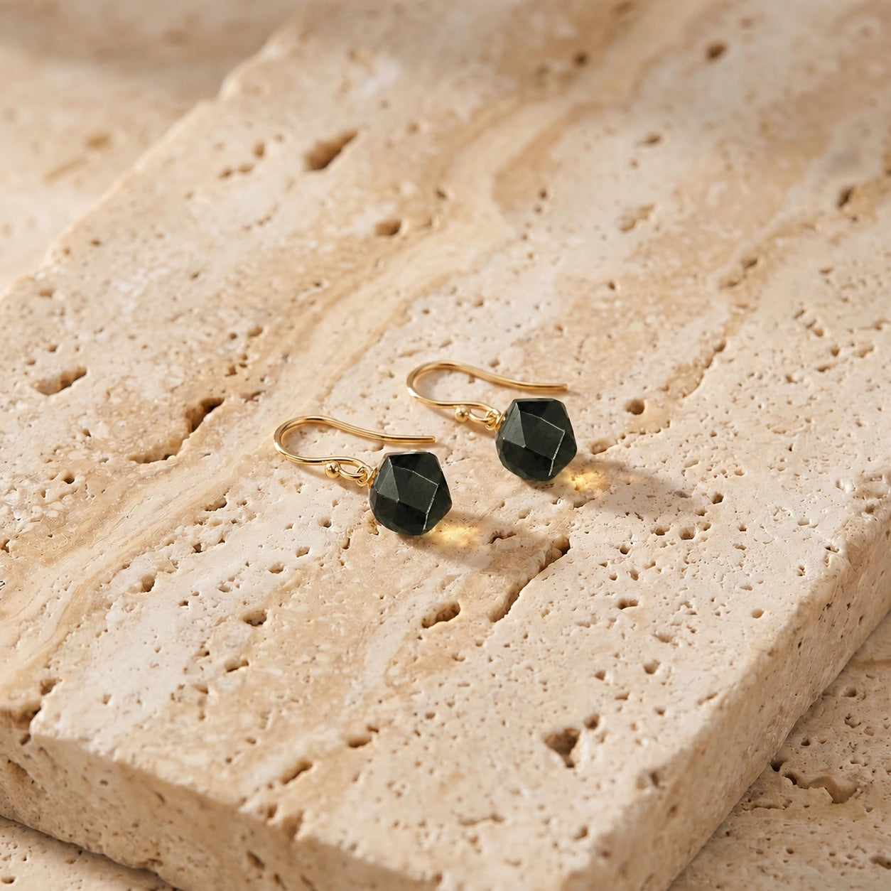Yellow Gold Earrings Spinel 10K — Calliope