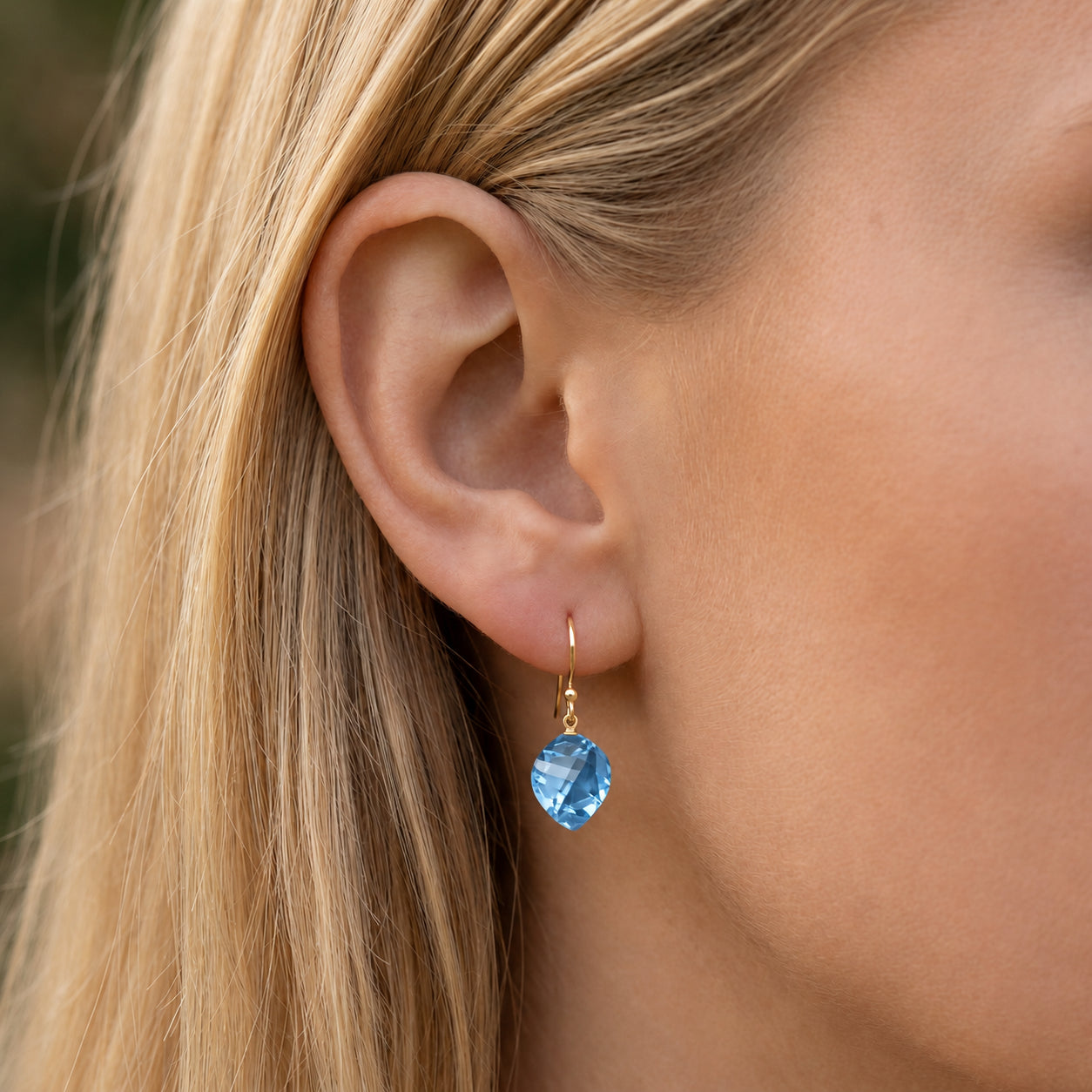 Yellow Gold Earrings Spinel 10K — Calliope