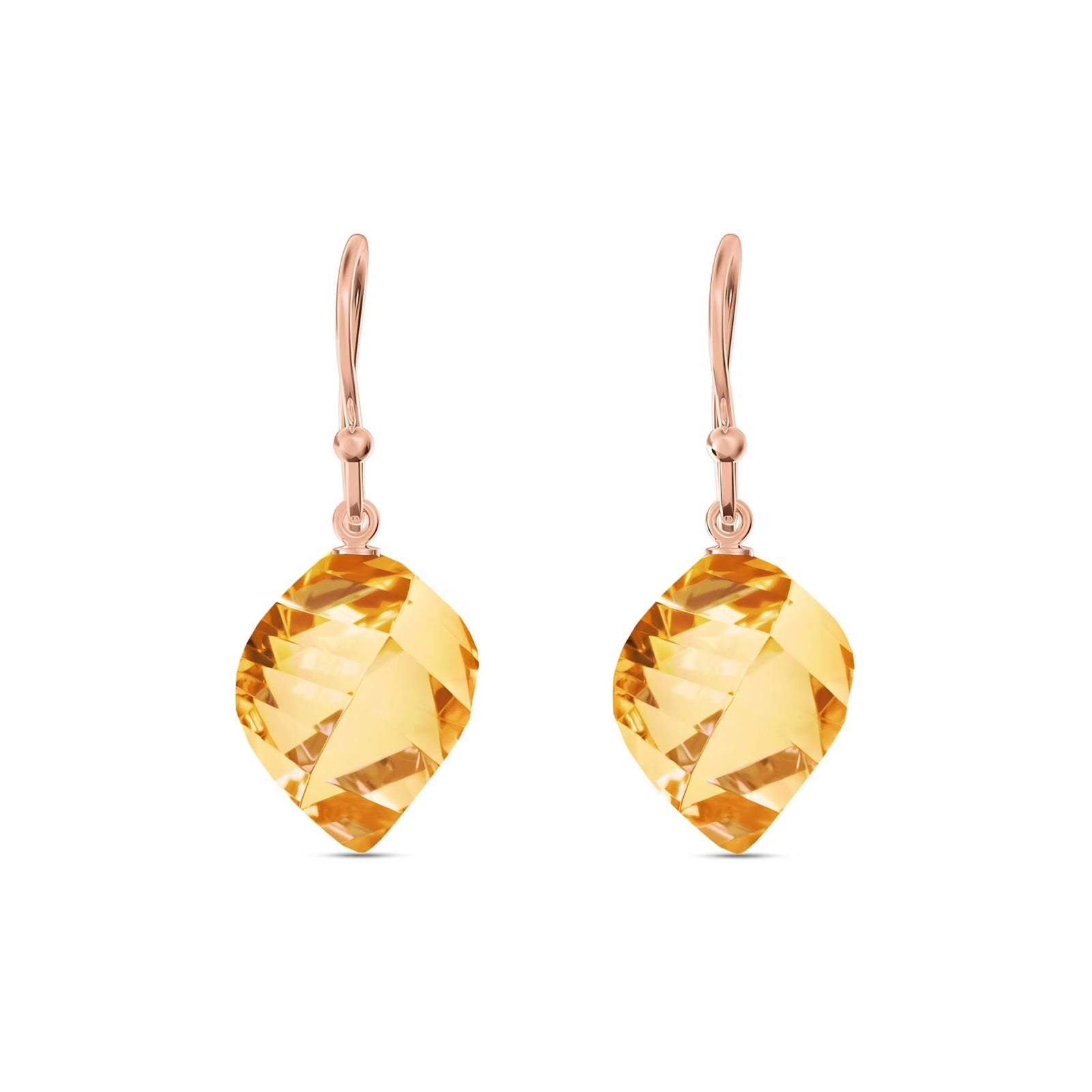 Rose Gold Earrings Green Amethyst 10K — Calliope