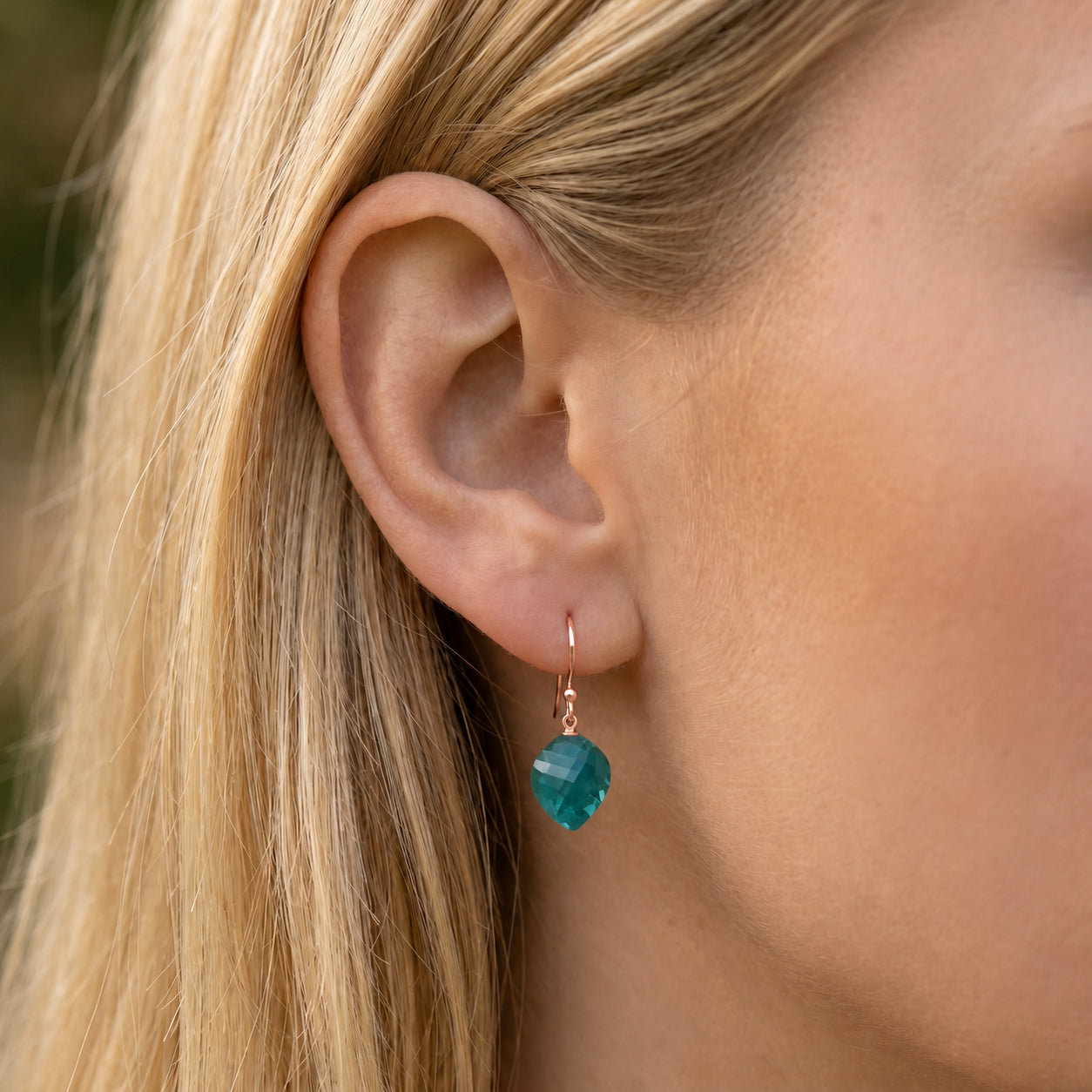 Rose Gold Earrings Citrine 10K — Calliope