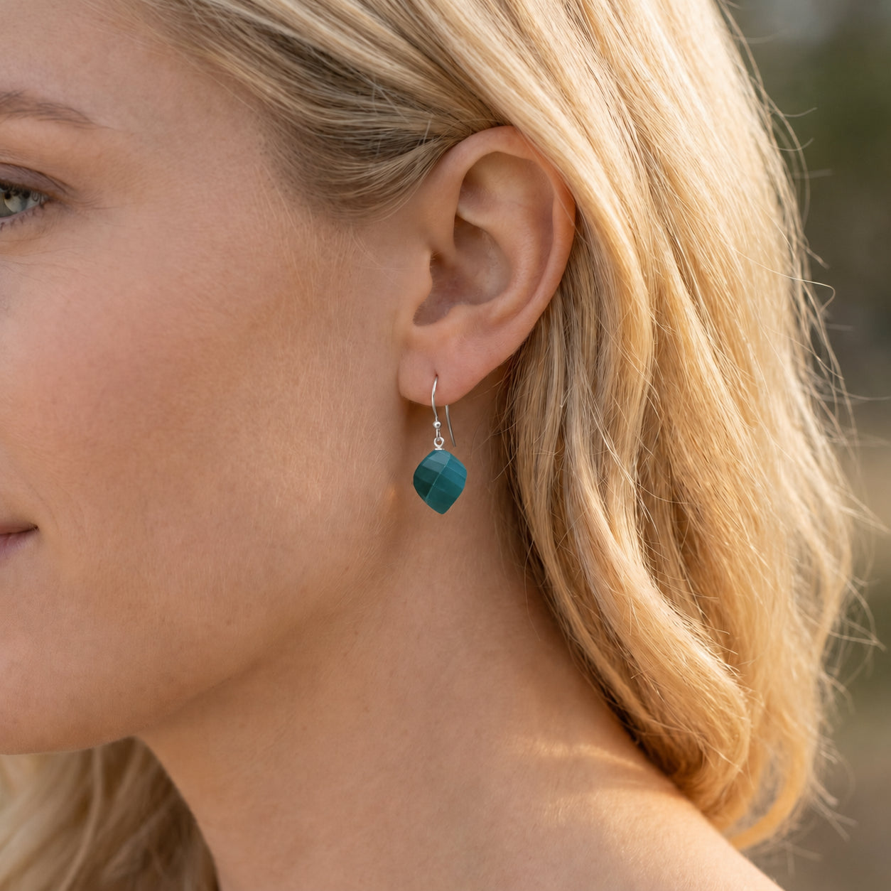 White Gold Earrings Citrine 10K — Calliope