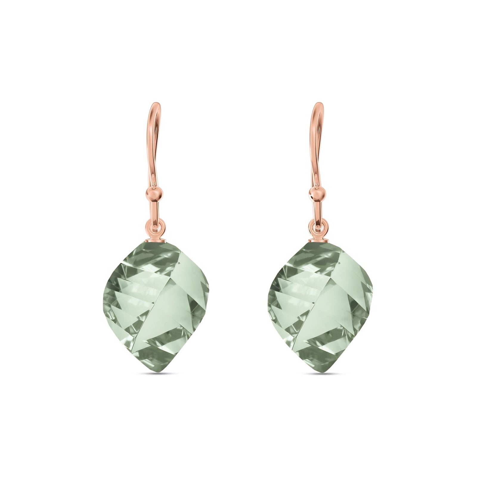 Rose Gold Earrings White Topaz 10K — Calliope