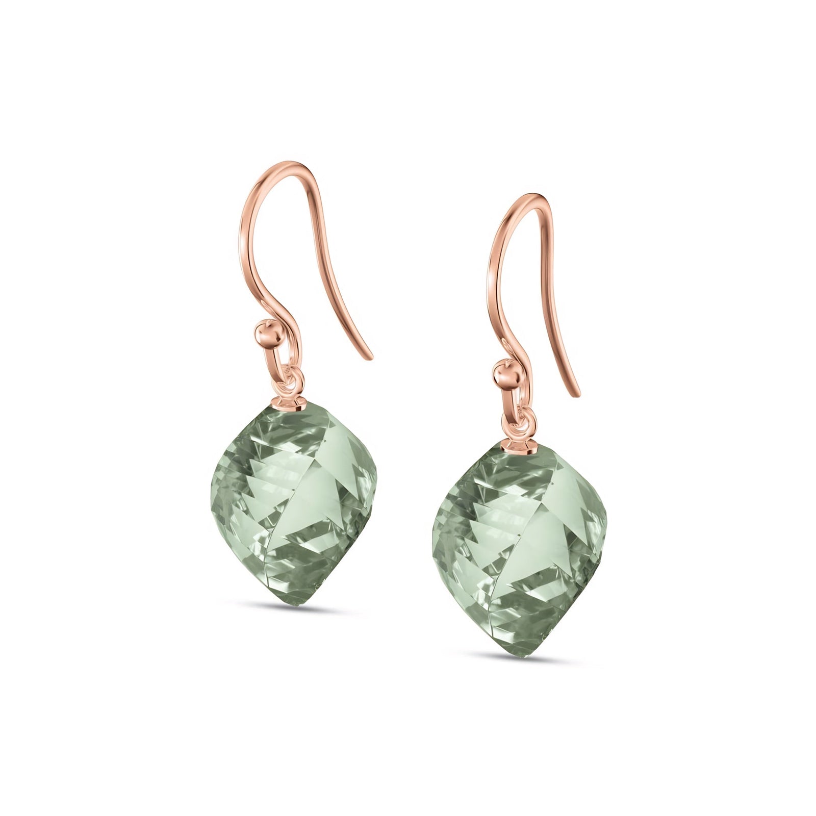 Rose Gold Earrings White Topaz 10K — Calliope