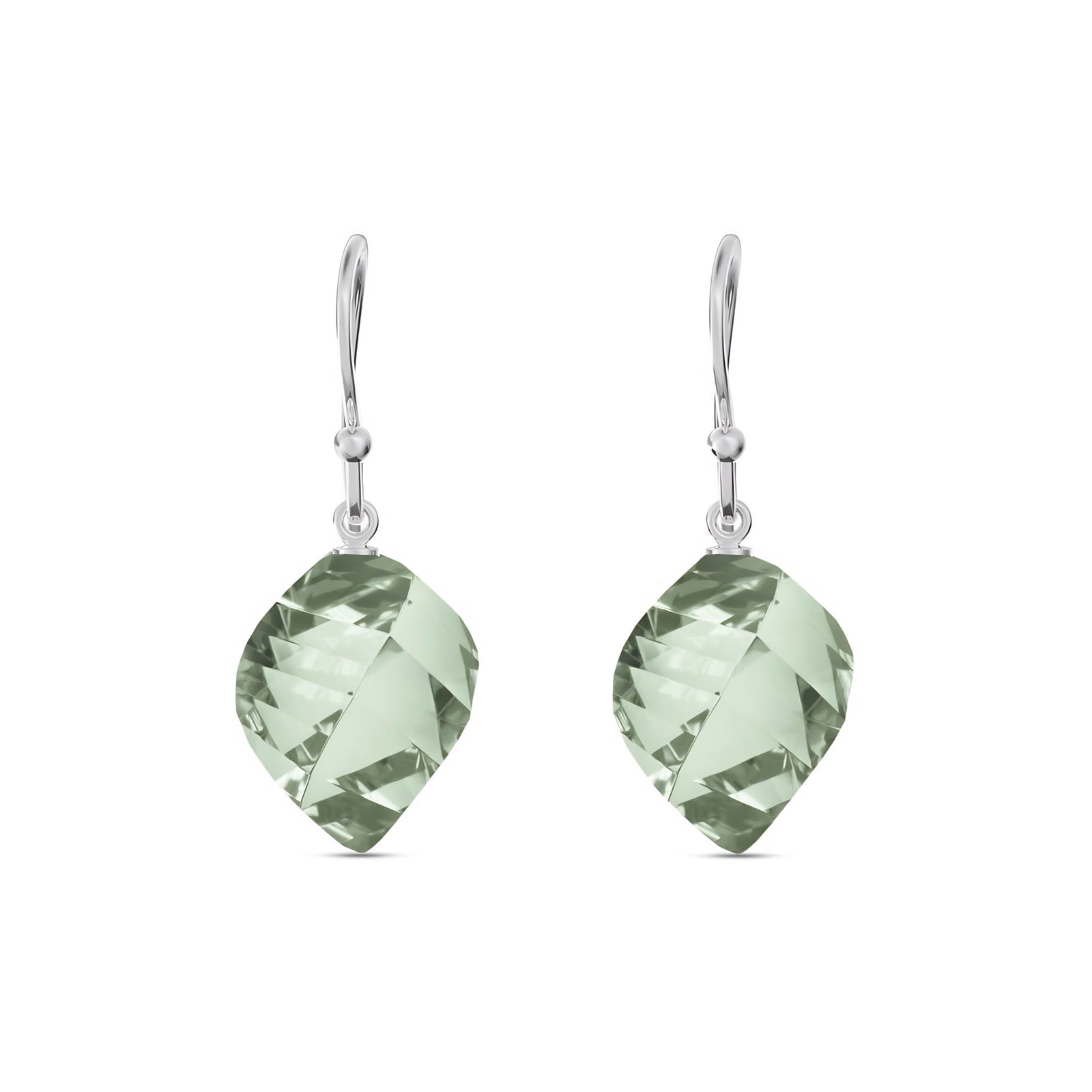 White Gold Earrings White Topaz 10K — Calliope