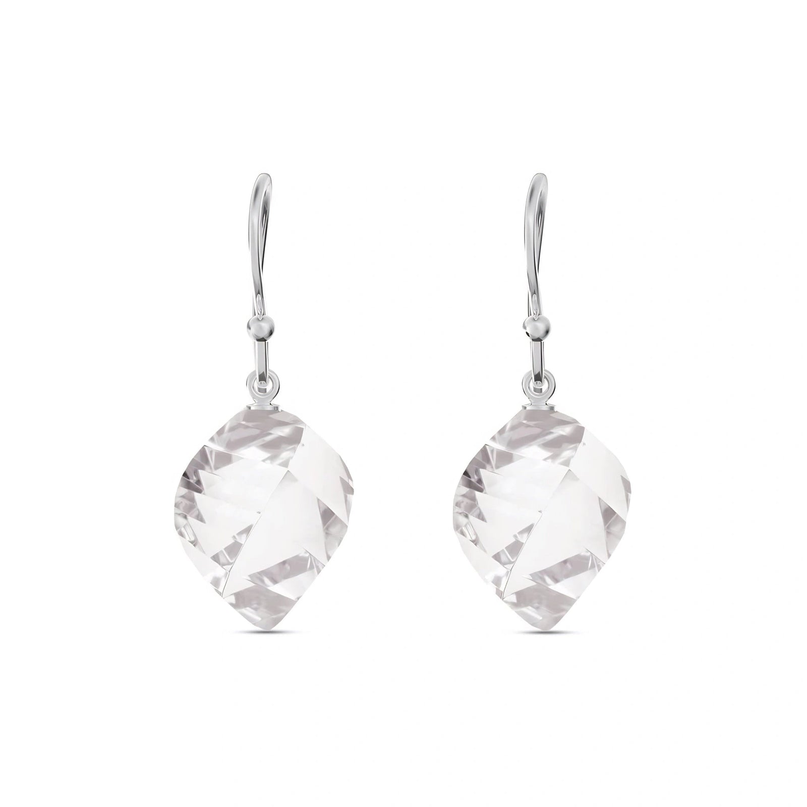 White Gold Earrings White Topaz 10K — Calliope