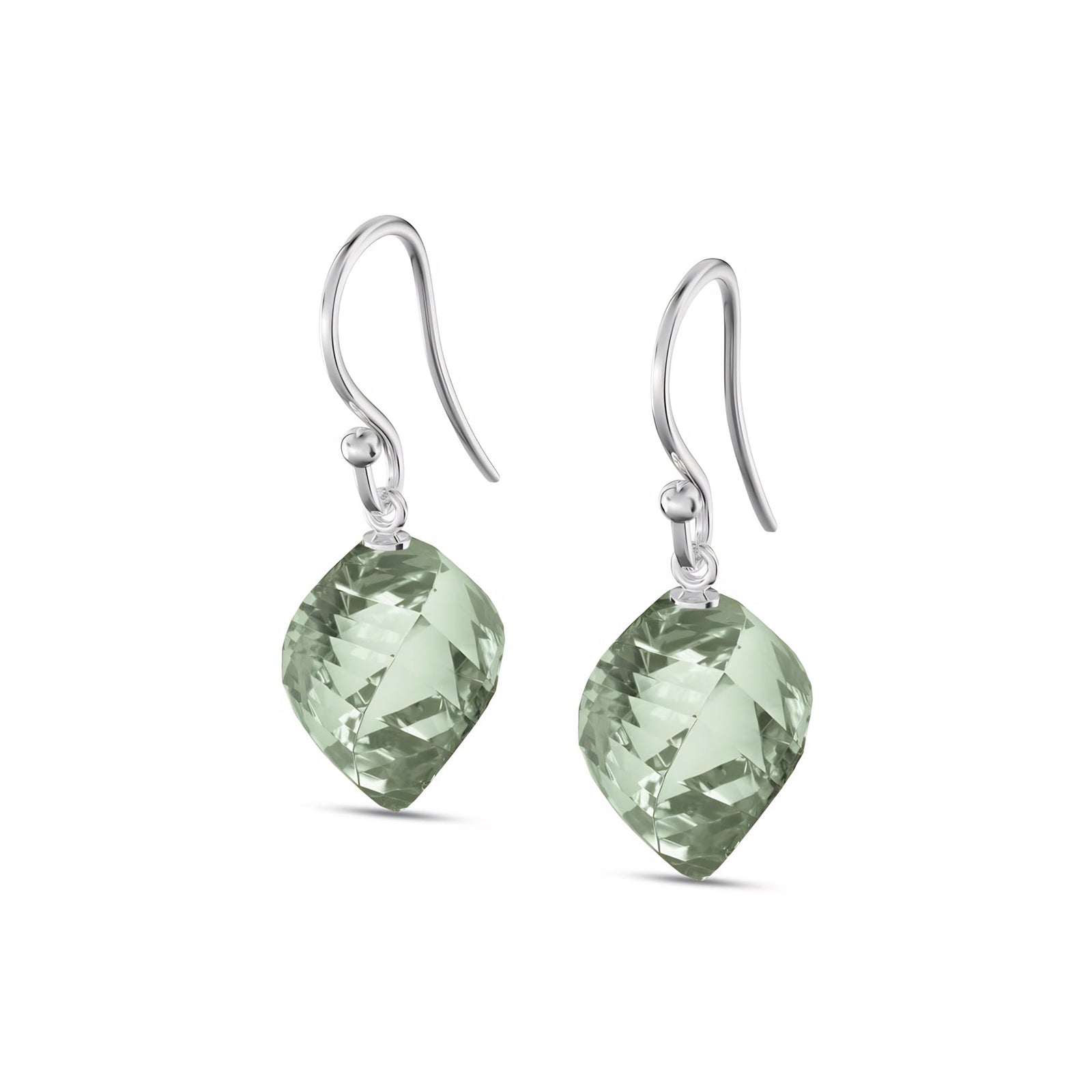 White Gold Earrings White Topaz 10K — Calliope