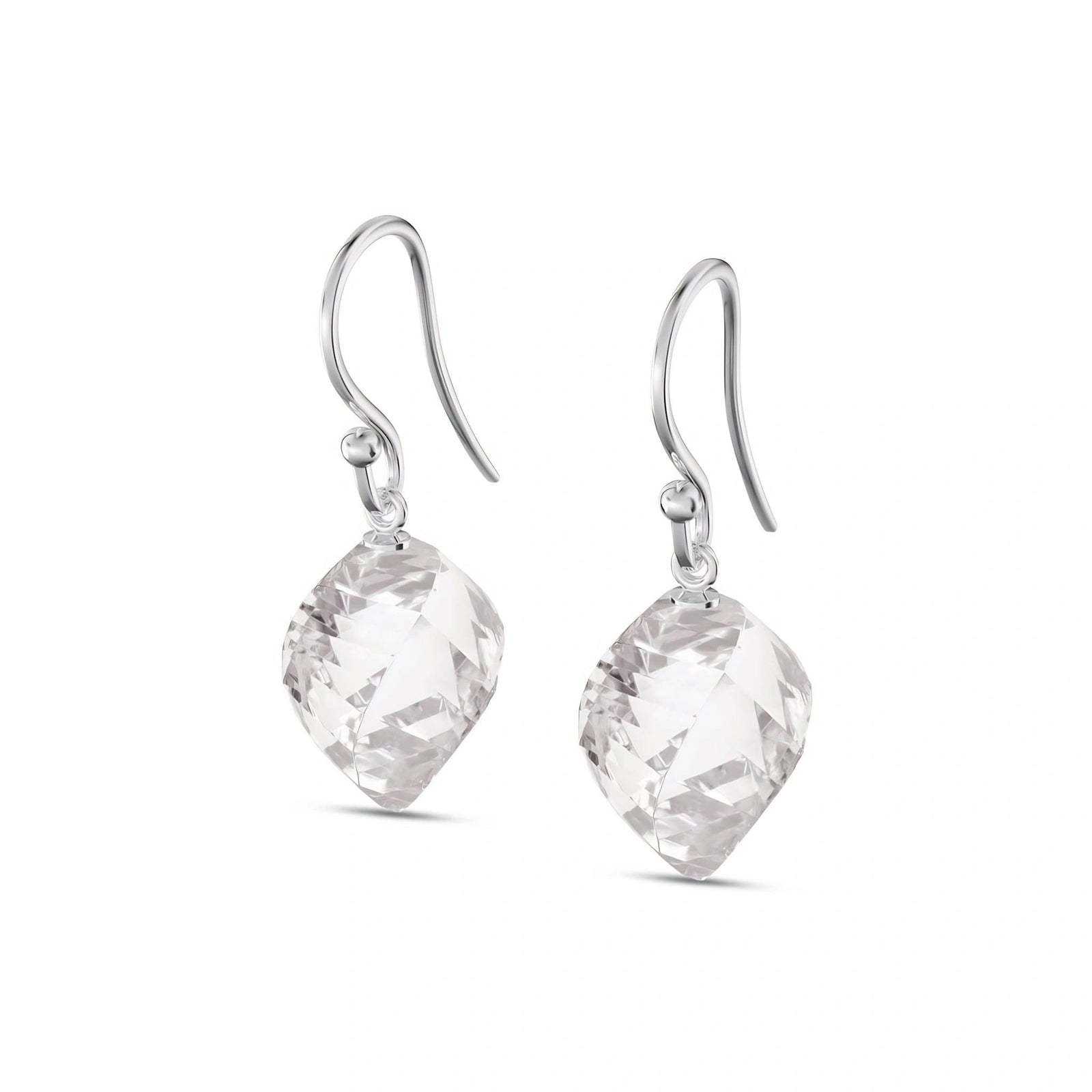 White Gold Earrings White Topaz 10K — Calliope