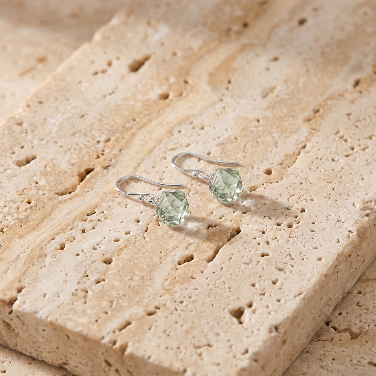 White Gold Earrings White Topaz 10K — Calliope