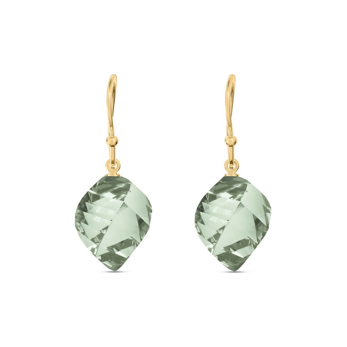 Yellow Gold Earrings White Topaz 10K — Calliope