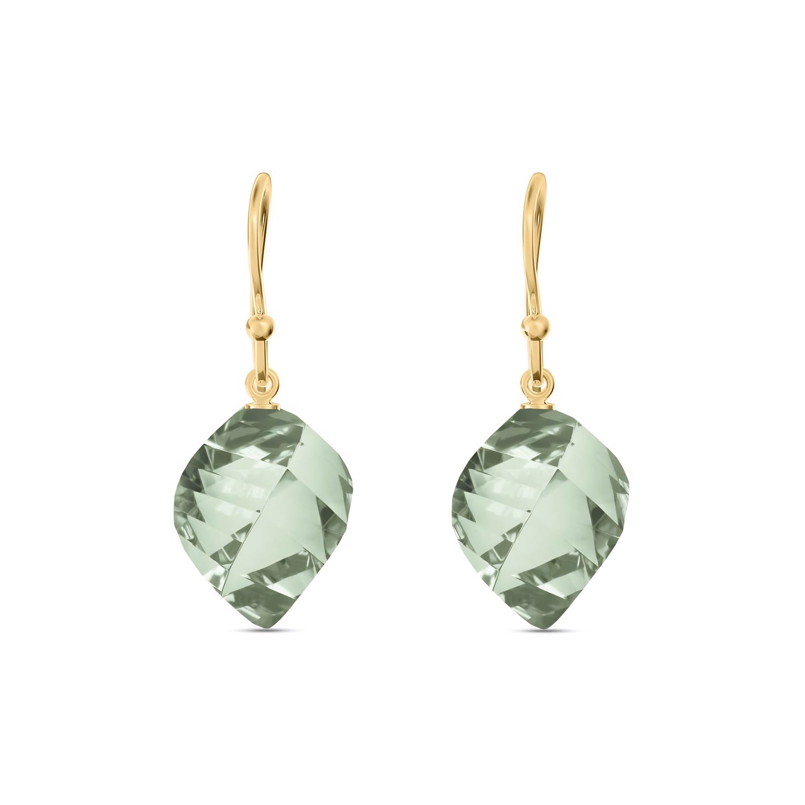 Yellow Gold Earrings White Topaz 10K — Calliope