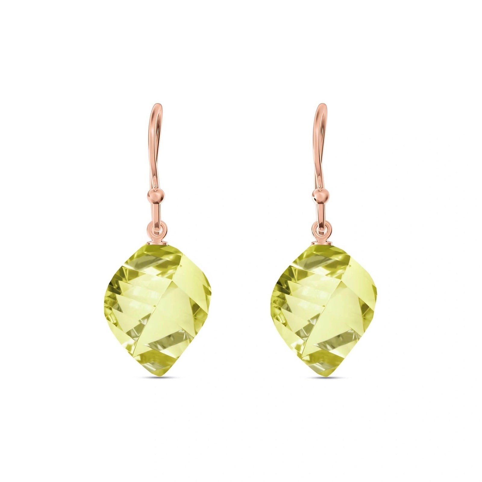 Rose Gold Earrings Lemon Quartz 10K — Calliope