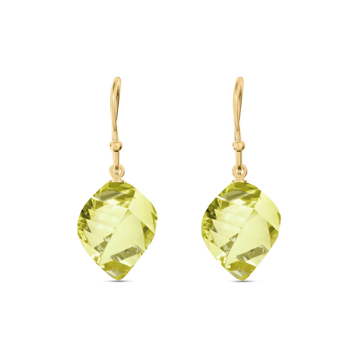 Yellow Gold Earrings Lemon Quartz 10K — Calliope