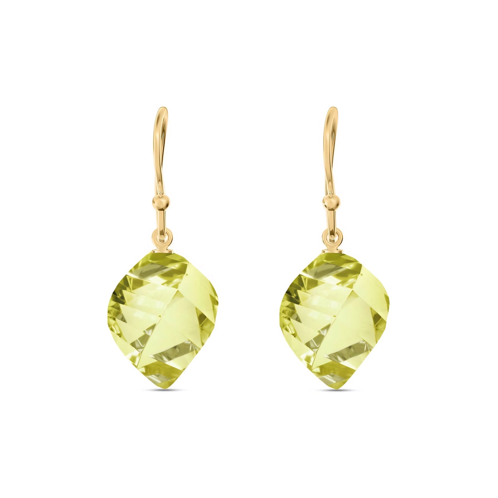 Yellow Gold Earrings Lemon Quartz 10K — Calliope