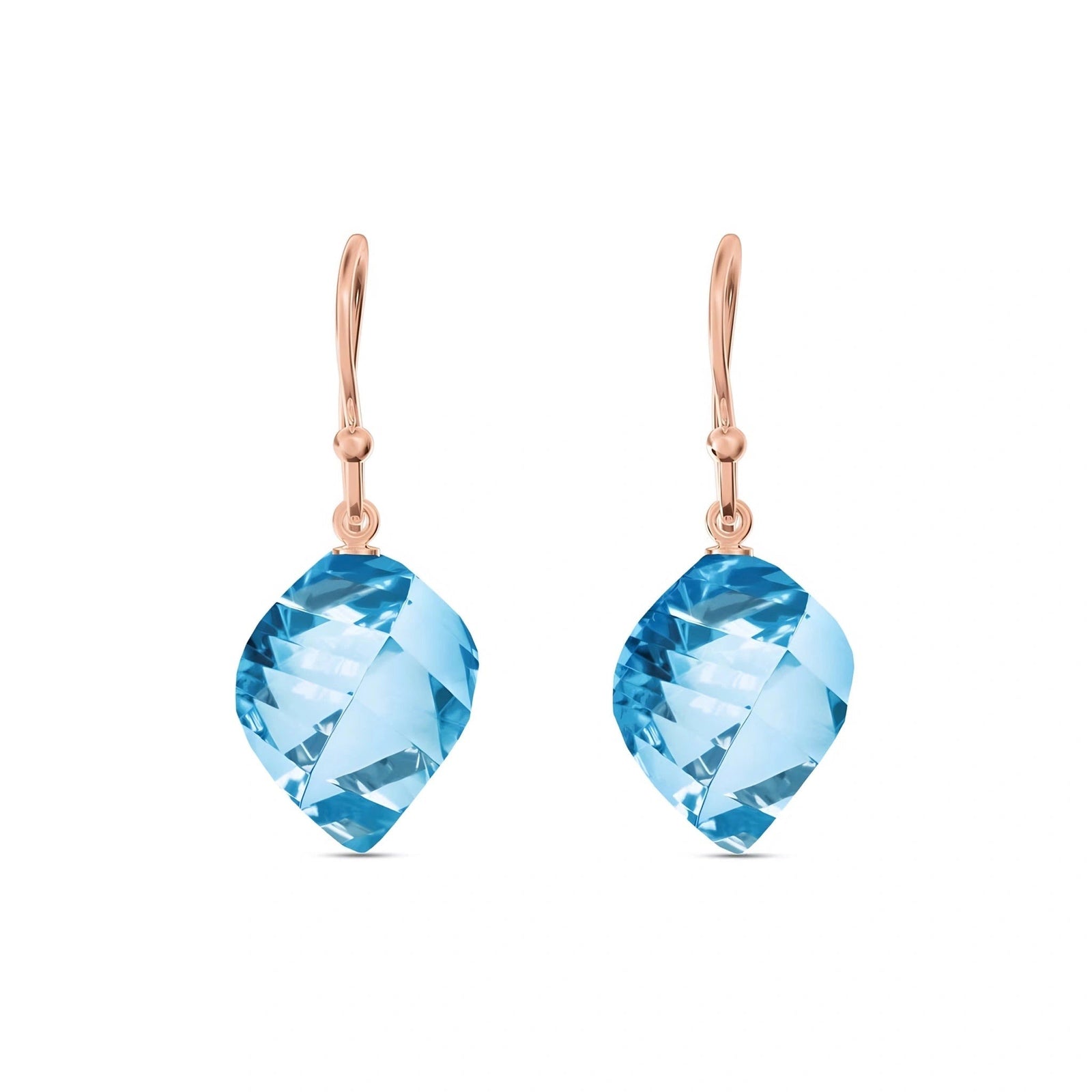 Rose Gold Earrings Blue Topaz 10K — Calliope