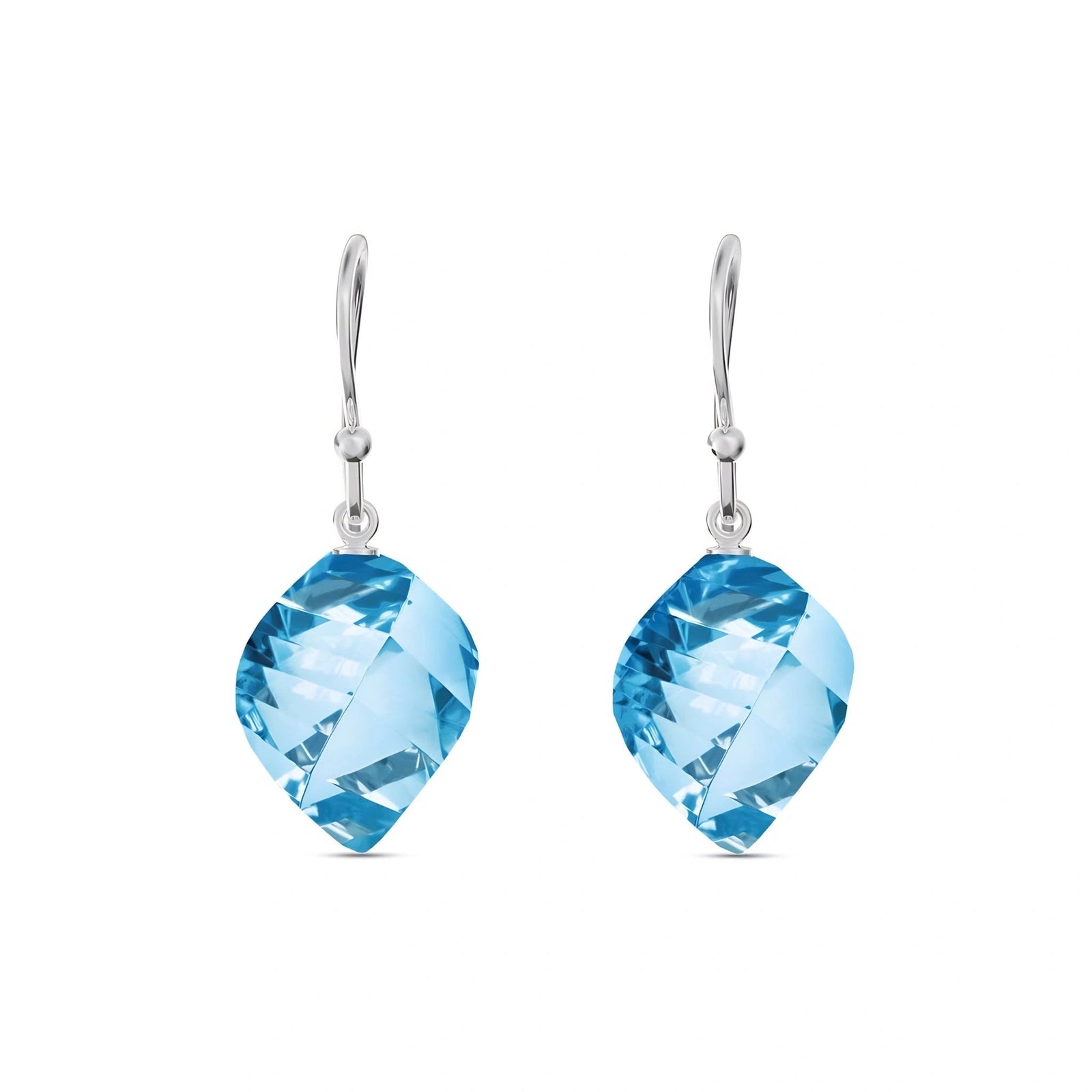 White Gold Earrings Blue Topaz 10K — Calliope