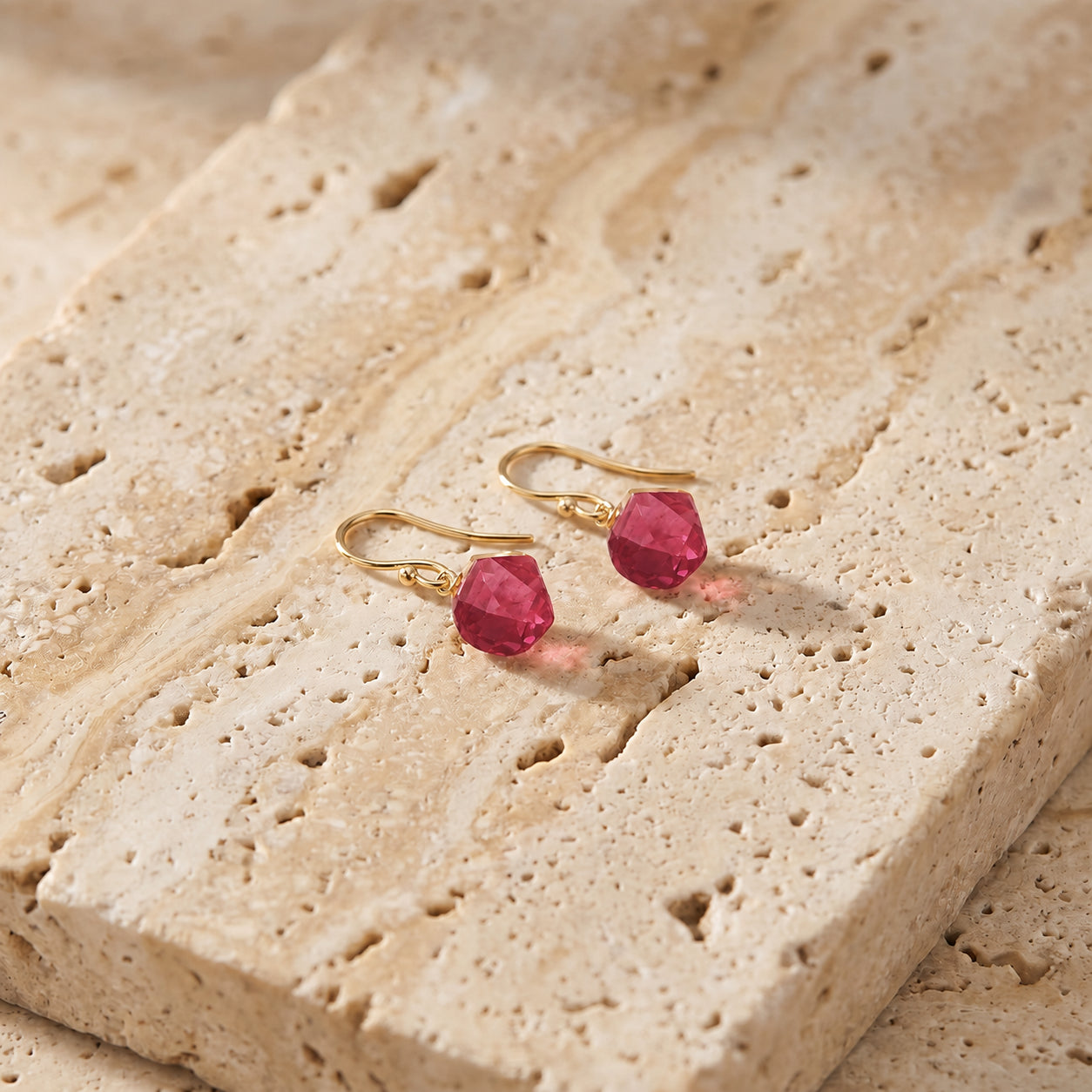 Yellow Gold Earrings Blue Topaz 10K — Calliope