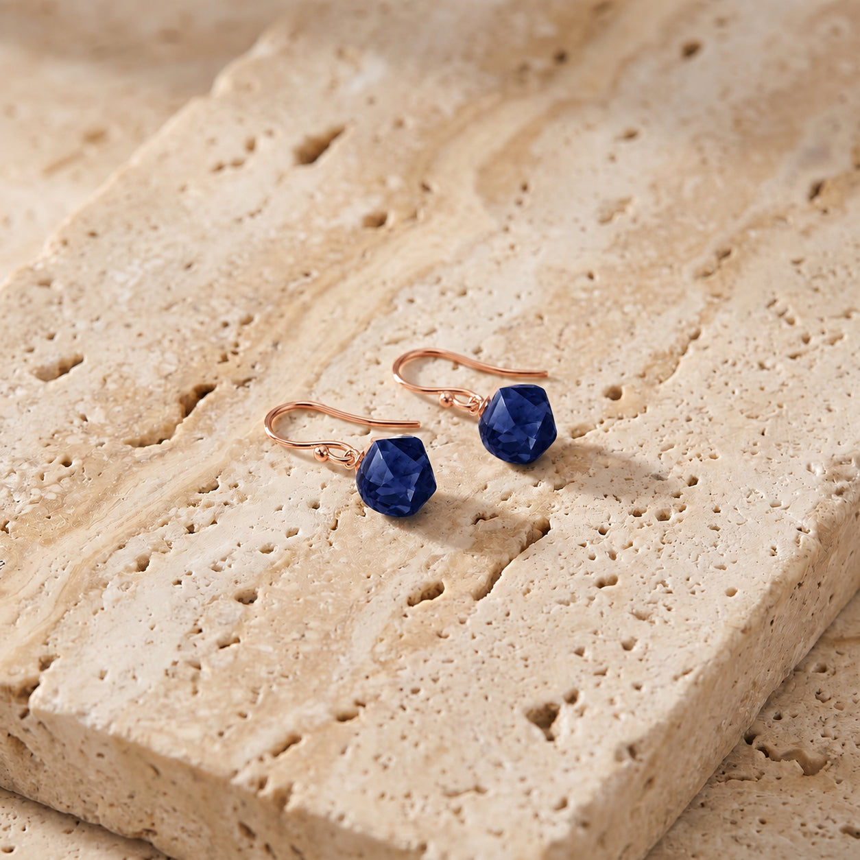 Rose Gold Earrings Ruby 10K — Calliope