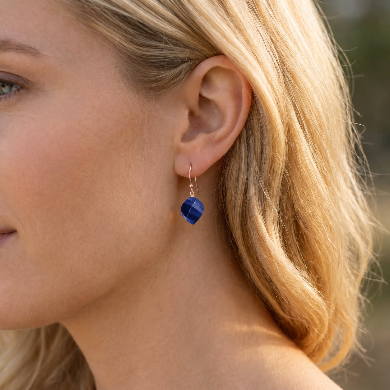 Rose Gold Earrings Ruby 10K — Calliope