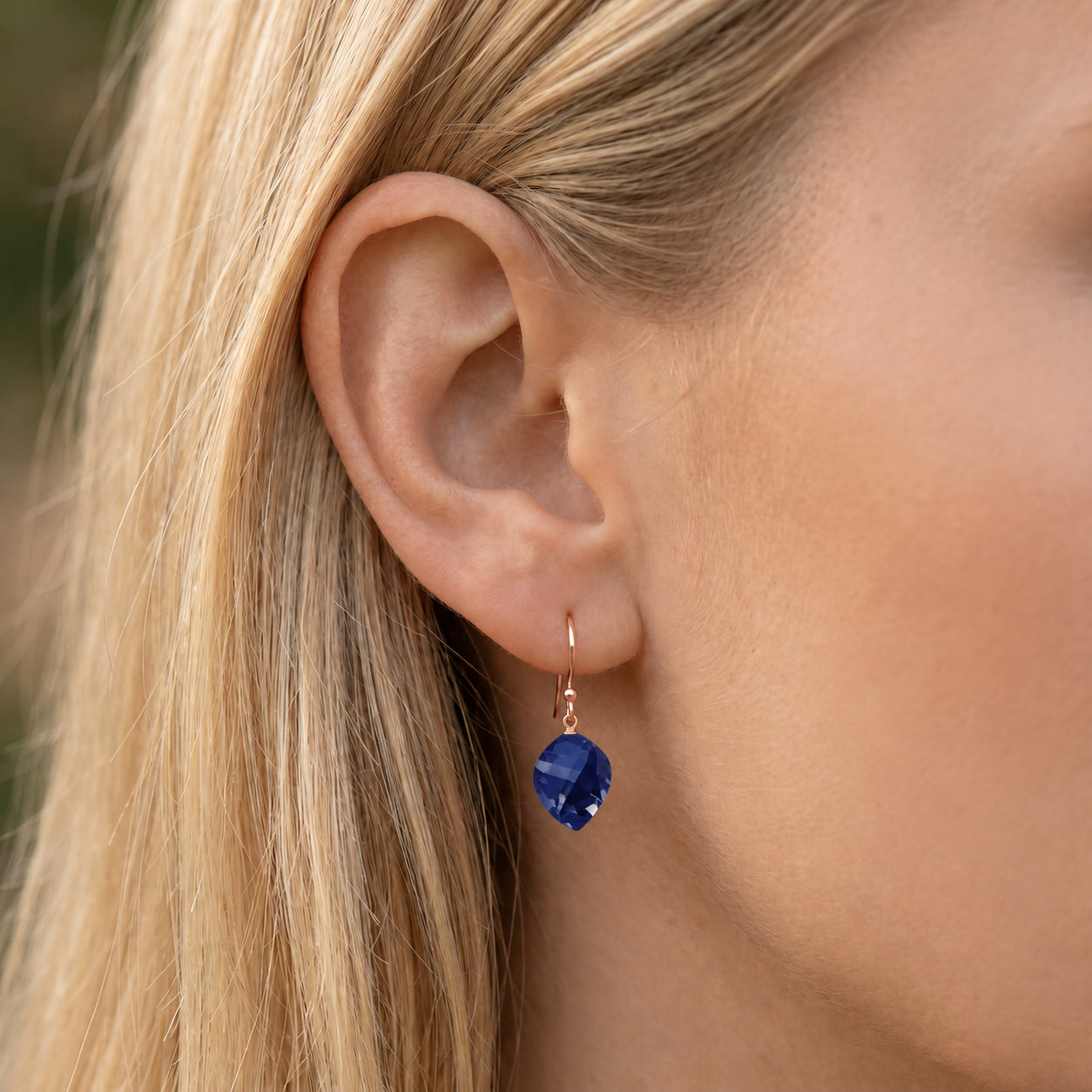 Rose Gold Earrings Ruby 10K — Calliope