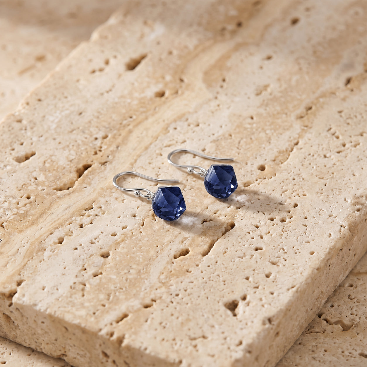 White Gold Earrings Ruby 10K — Calliope