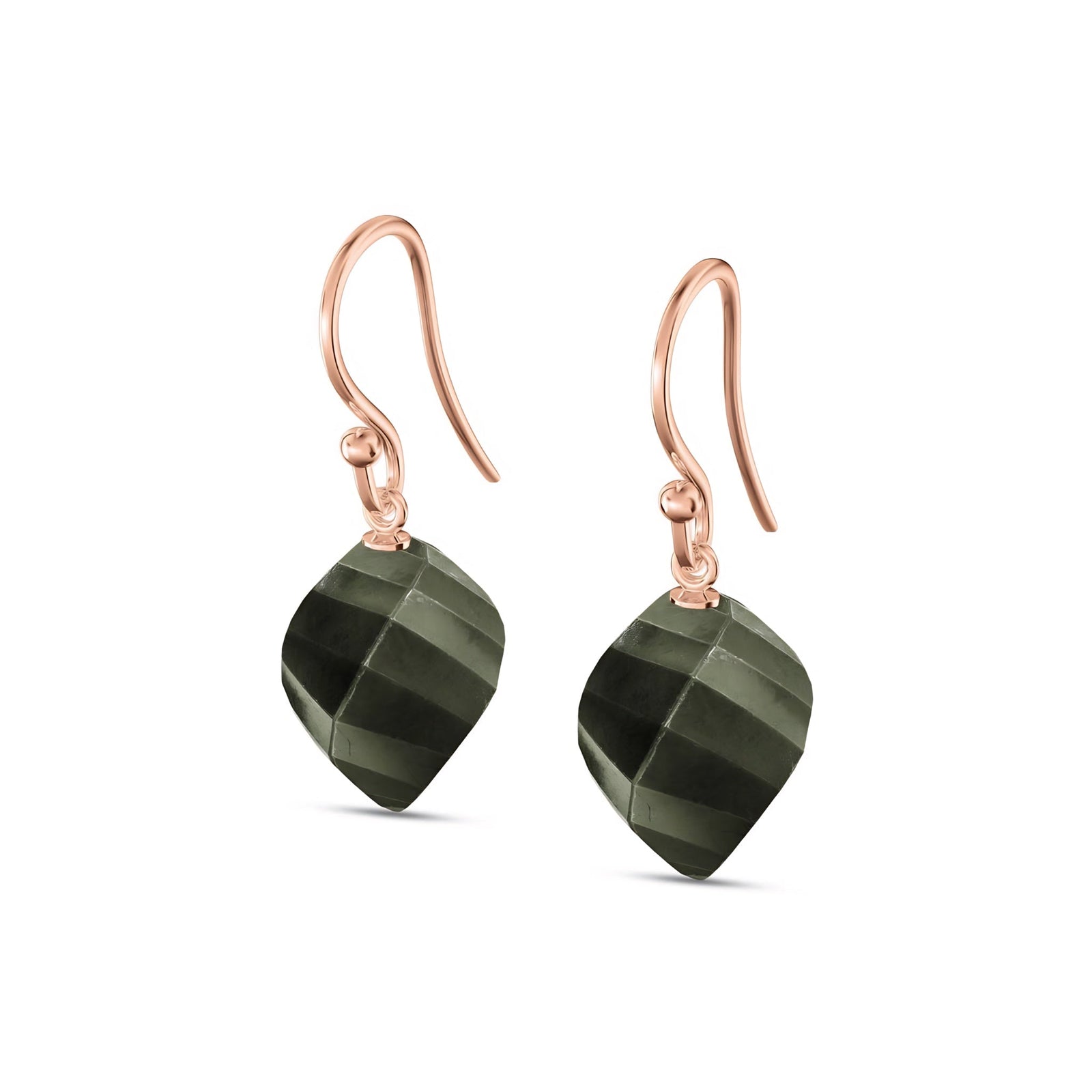 Rose Gold Earrings Sapphire 10K — Calliope