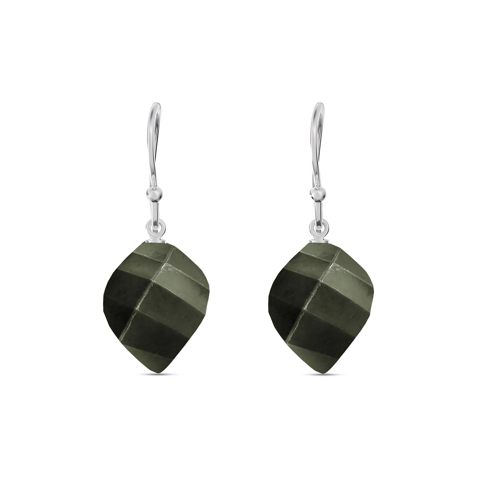 White Gold Earrings Sapphire 10K — Calliope