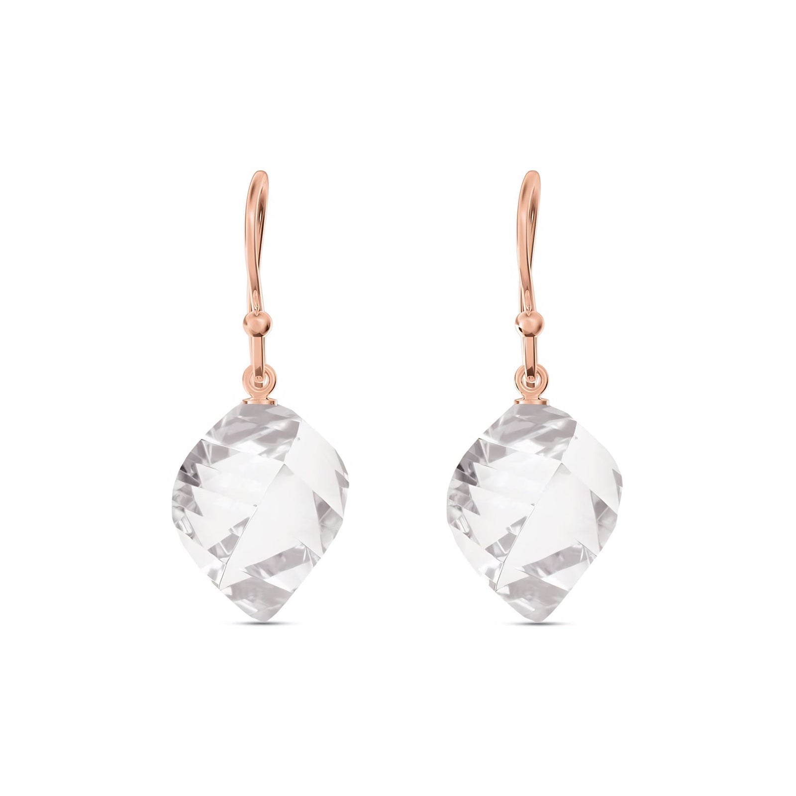 Rose Gold Earrings Emerald 10K — Calliope