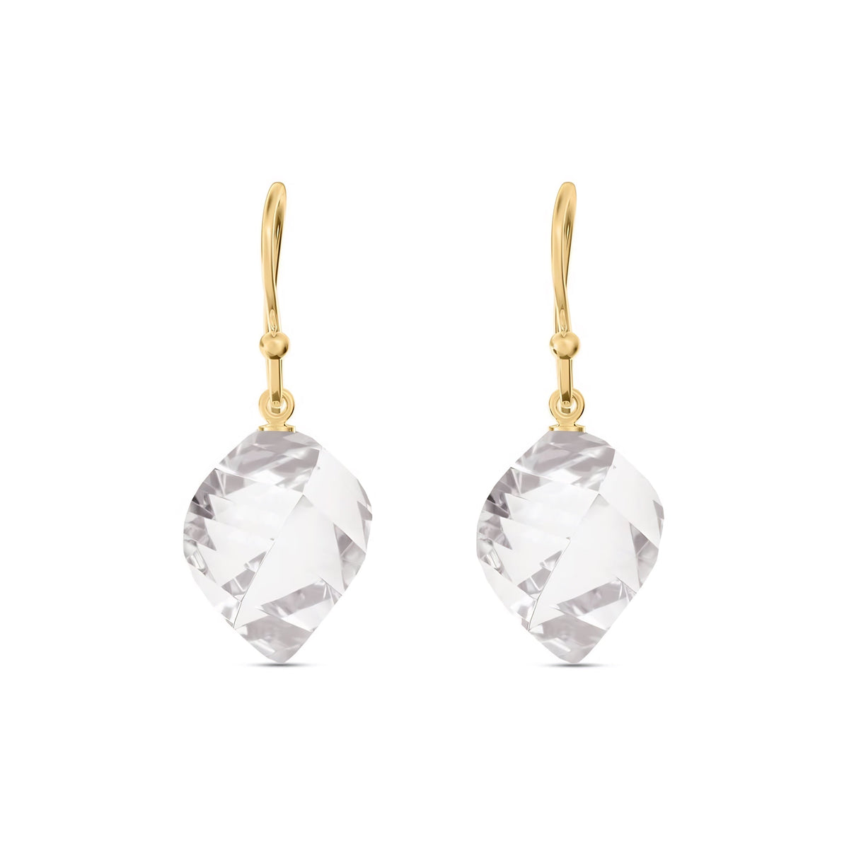 Yellow Gold Earrings Emerald 10K — Calliope