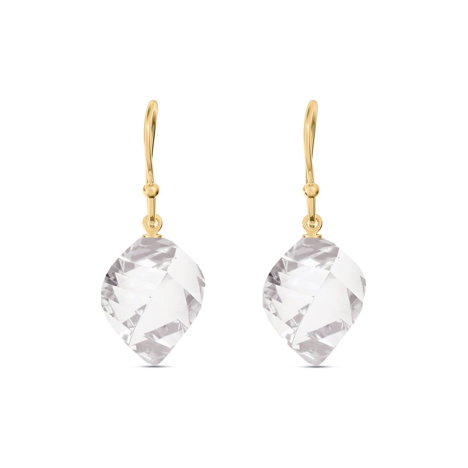 Yellow Gold Earrings Emerald 10K — Calliope